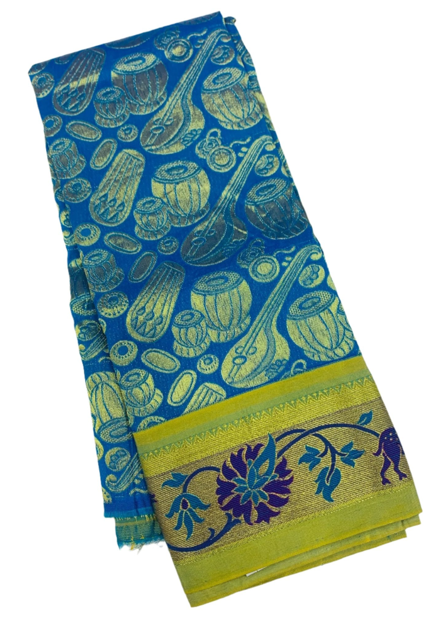 Sky Blue Shade Vegan Silk Kids Pattu Pavadai with contrast border for newborn to 2 Years
