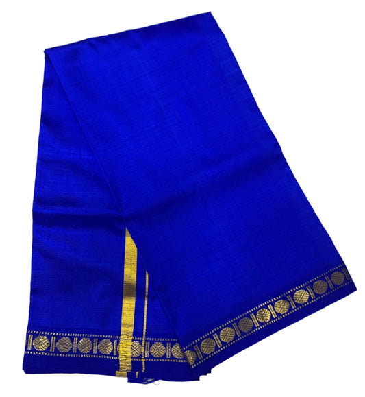 Silk Pooja Towel Pepsi Blue colour