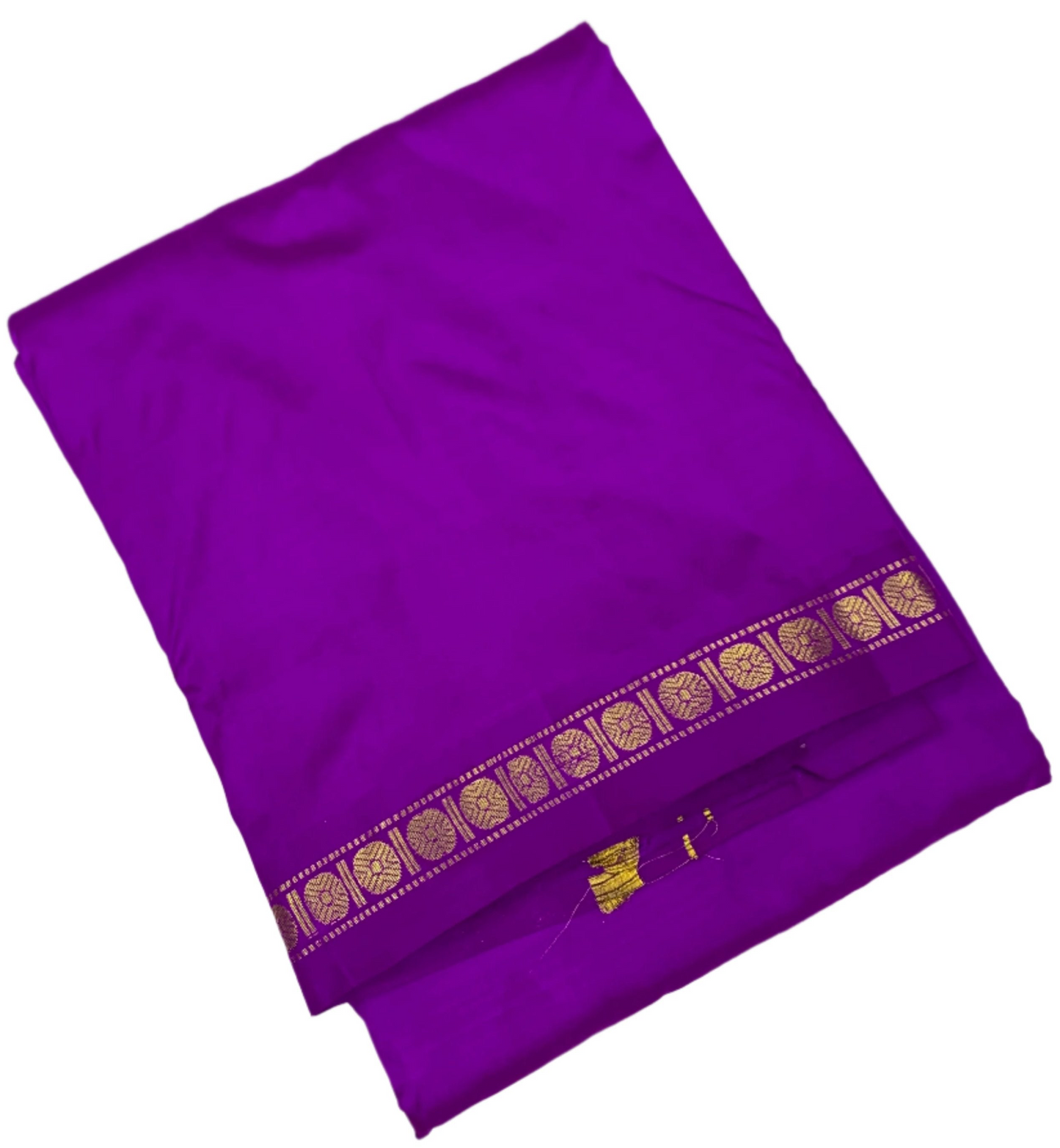9X5 Pure Silk Dhoti Magenta Small Border