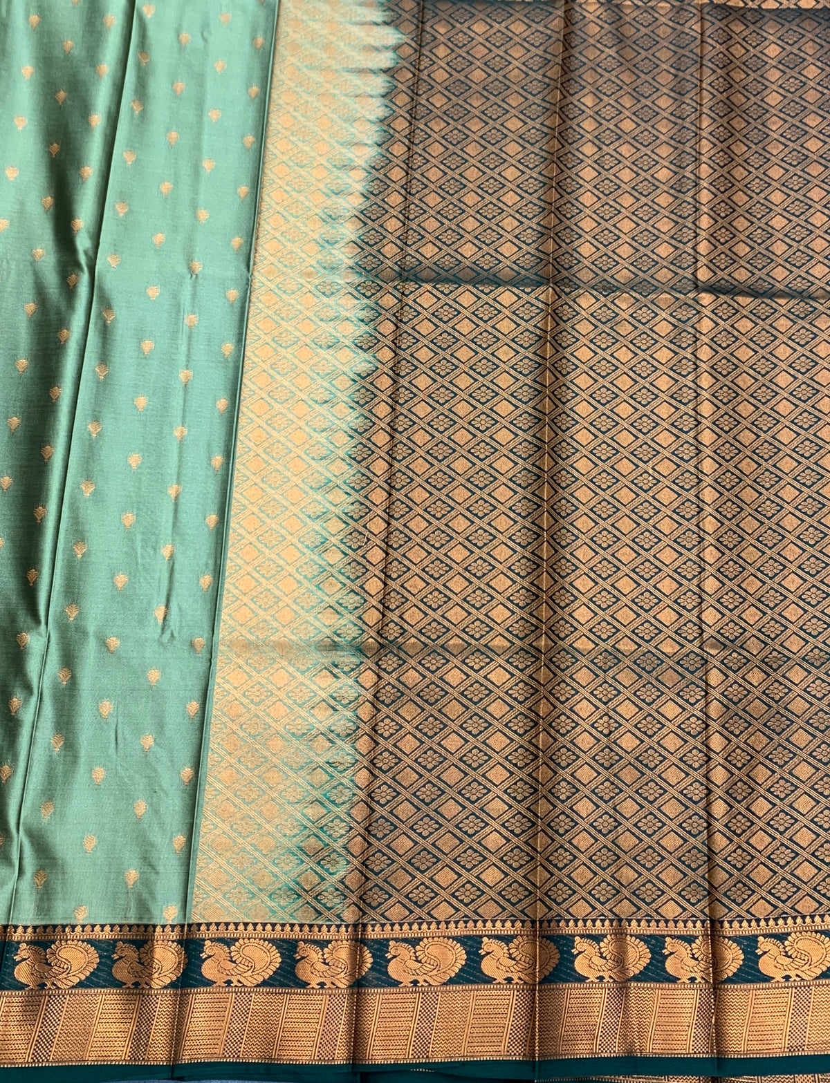 Soft Silk Casual Saree Pista Green with Green Colour Border