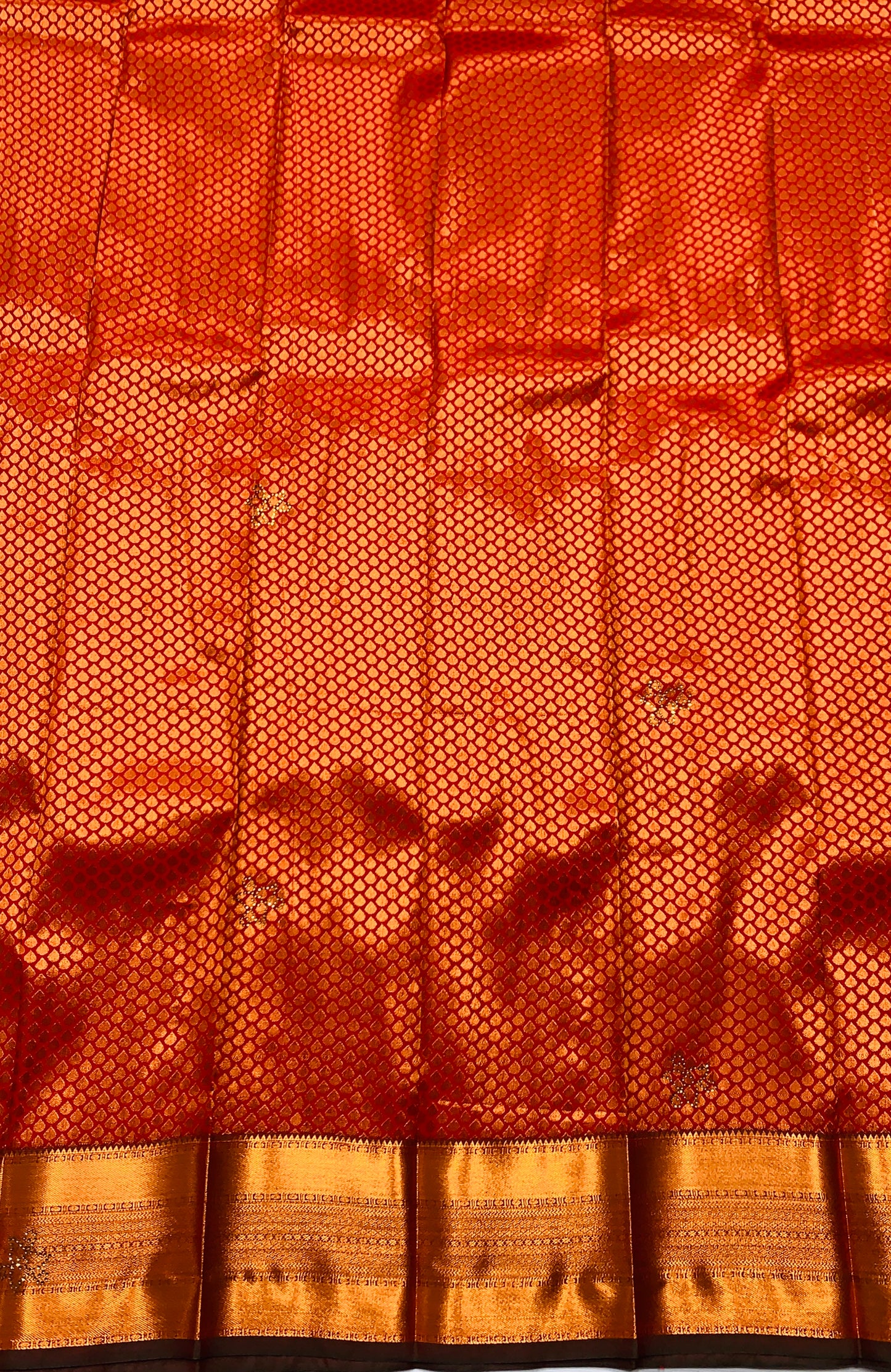 Vegan Silk Saree Maroon Colour with Copper Border