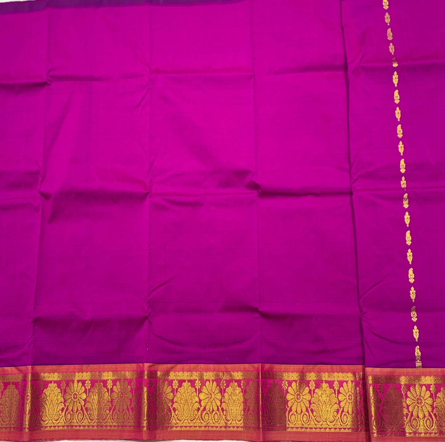 Magenta Shade Semi Silk Kids Pattu Pavadai with Self border for Age 2 to 5