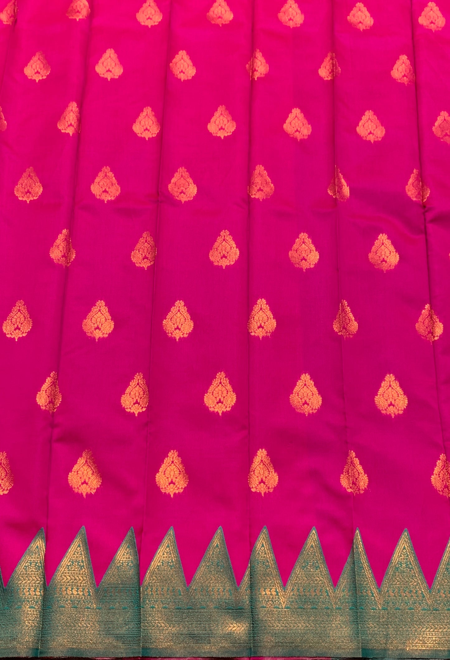 Pink Colour Art Silk Saree with Rama Green Border