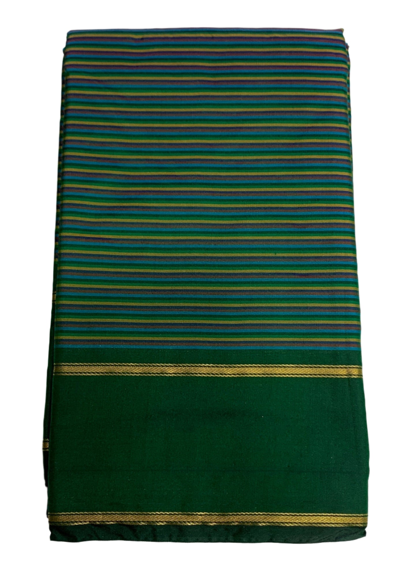 Arani Silk Saree Multi Colour with Green Border