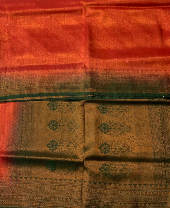 Soft Silk Saree Red Colour with Jamiki Work