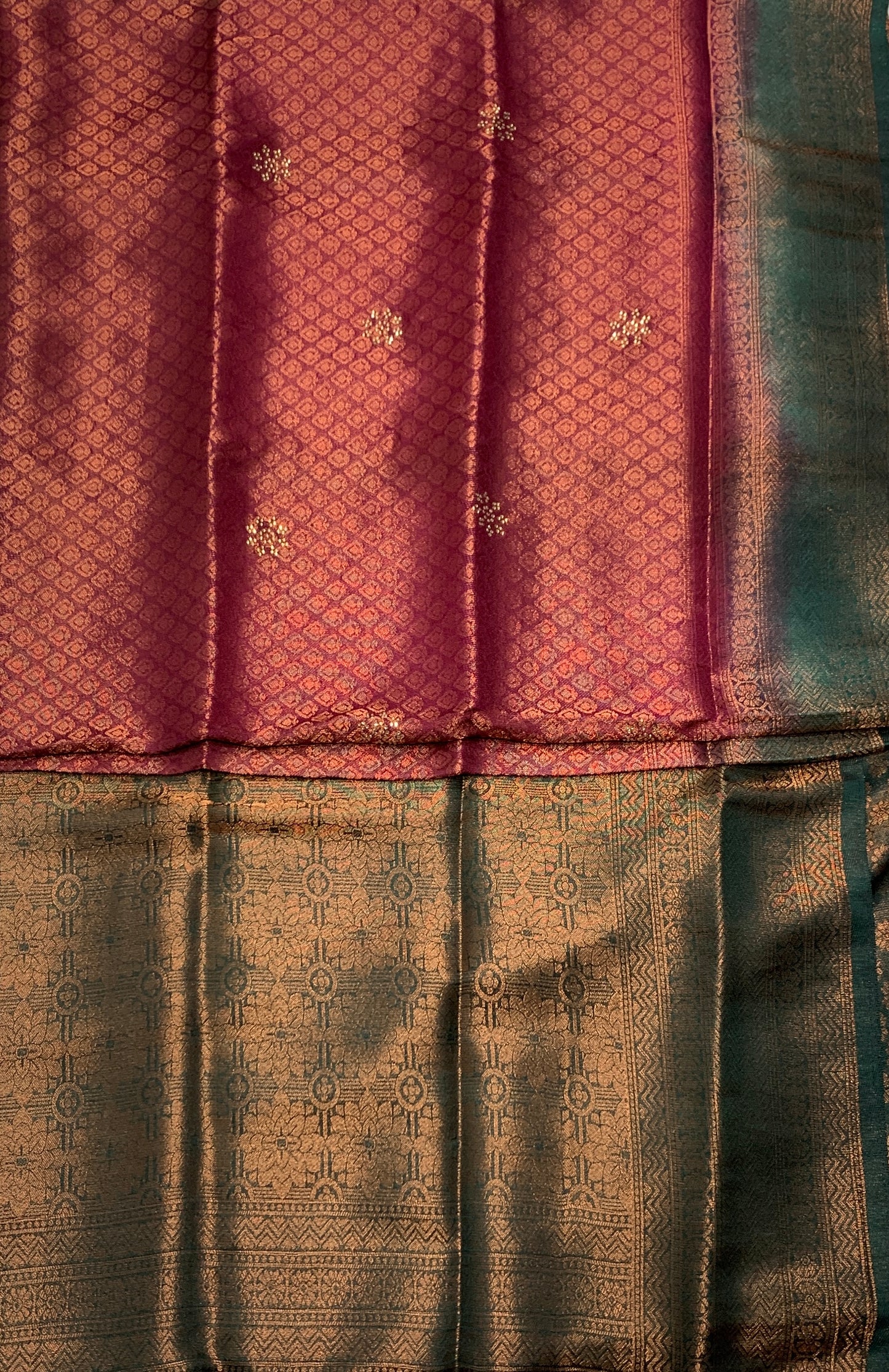 Soft Silk Saree Brown Colour with Green Pallu