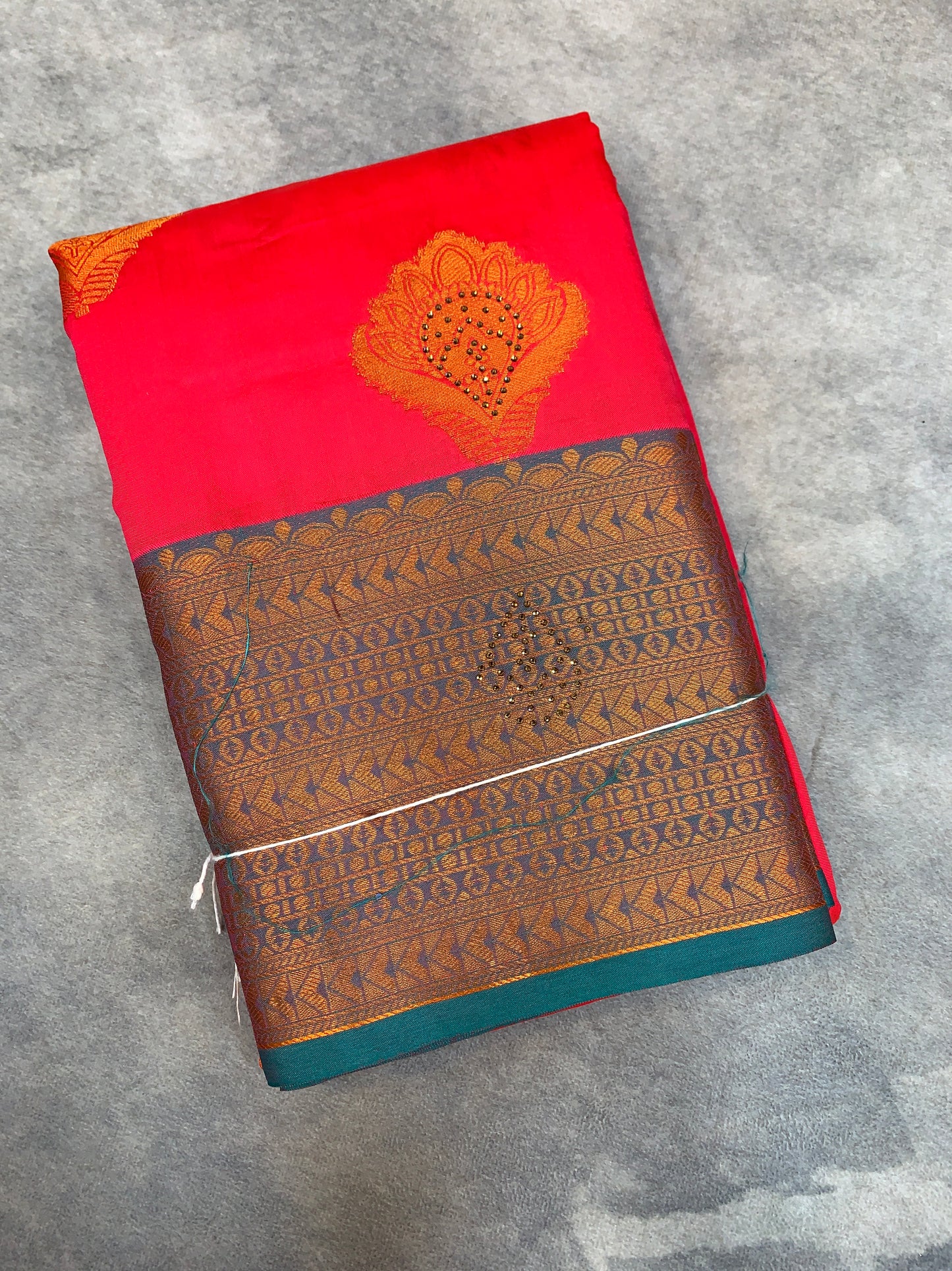Soft Silk Casual Saree Peach Pink Colour with Rama Green and Golden Colour Border