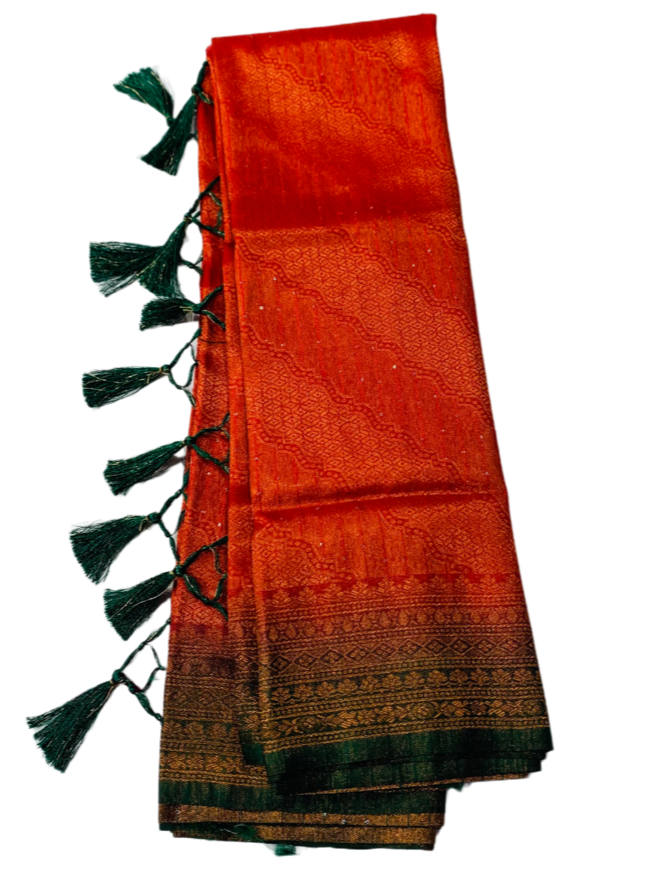 Soft Silk Saree Red Colour with Jamiki Work