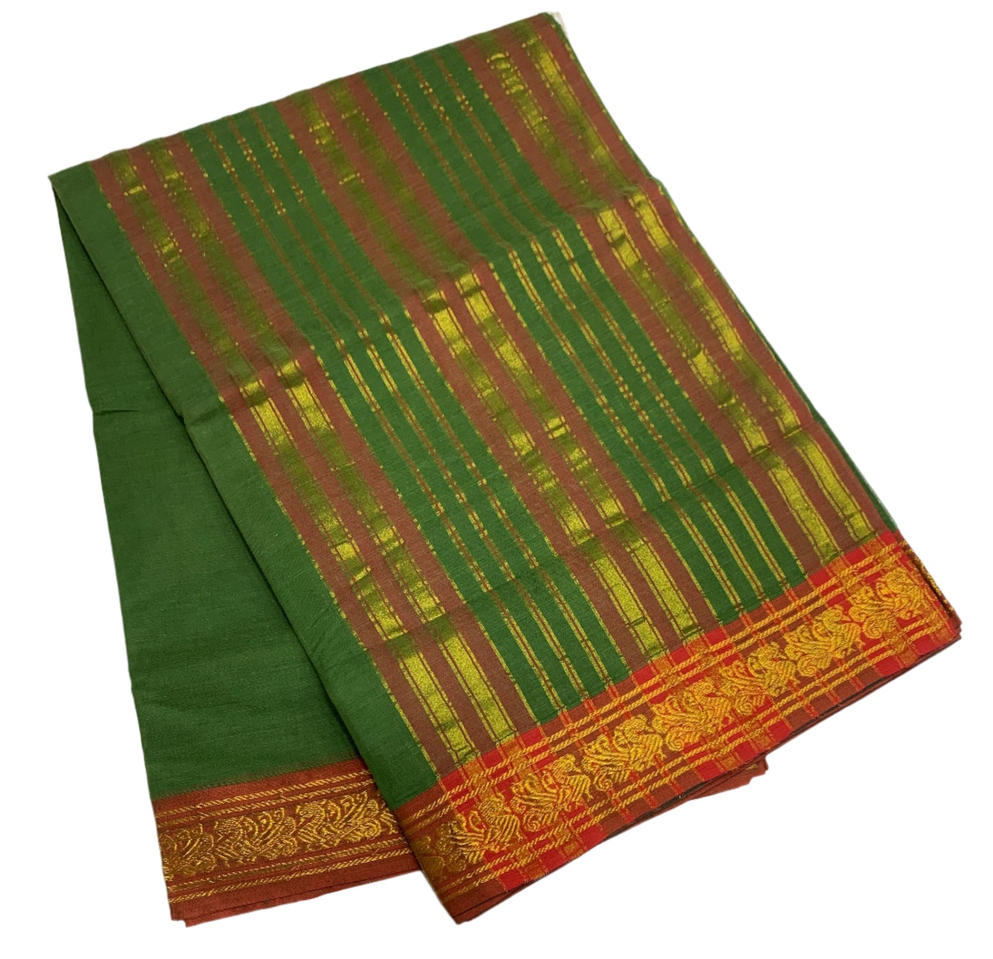 Chettinad Cotton Saree Light Green Colour with Maroon Border