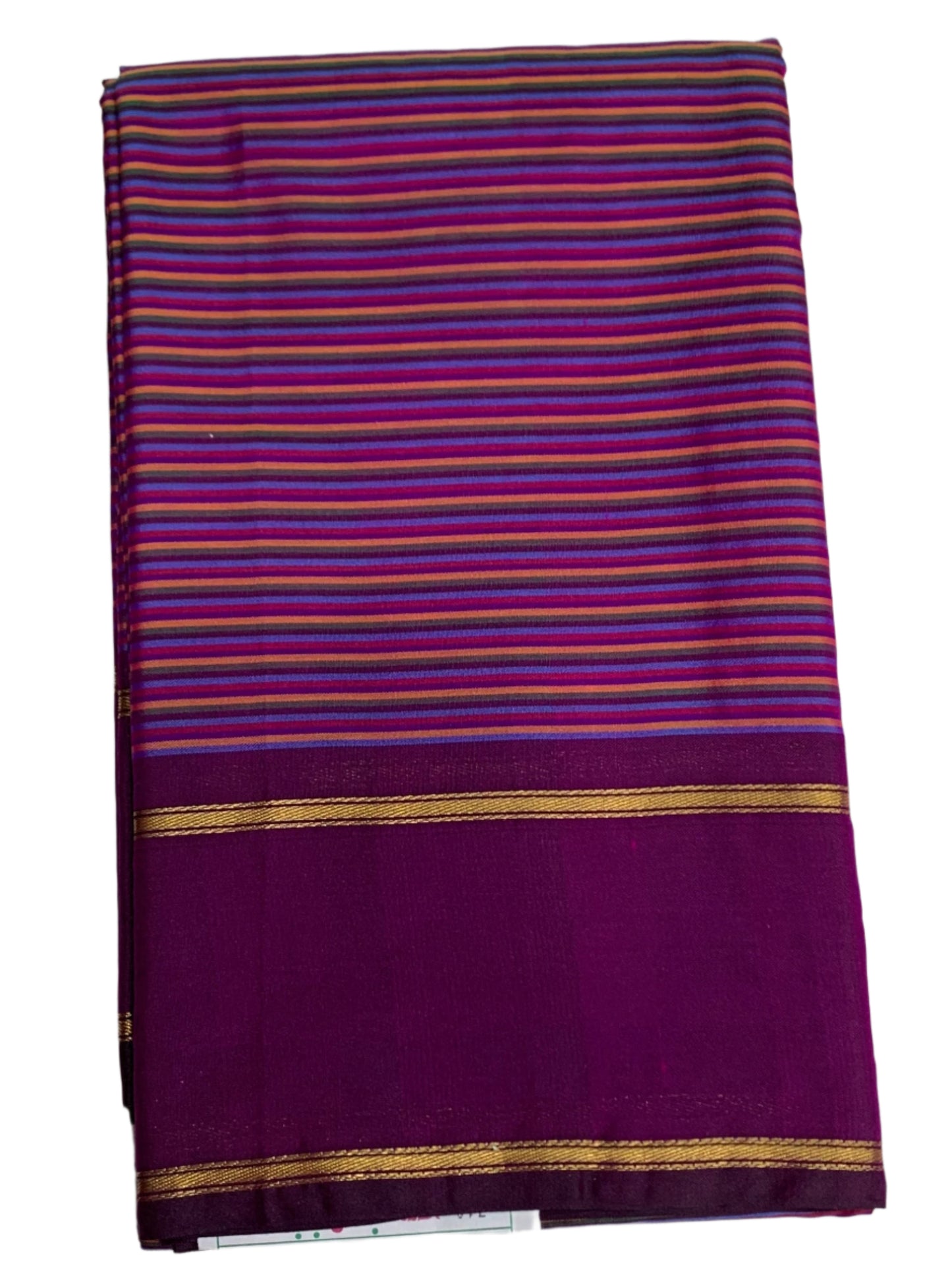 Arani Silk Saree Multi Colour with Jamun Colour Border