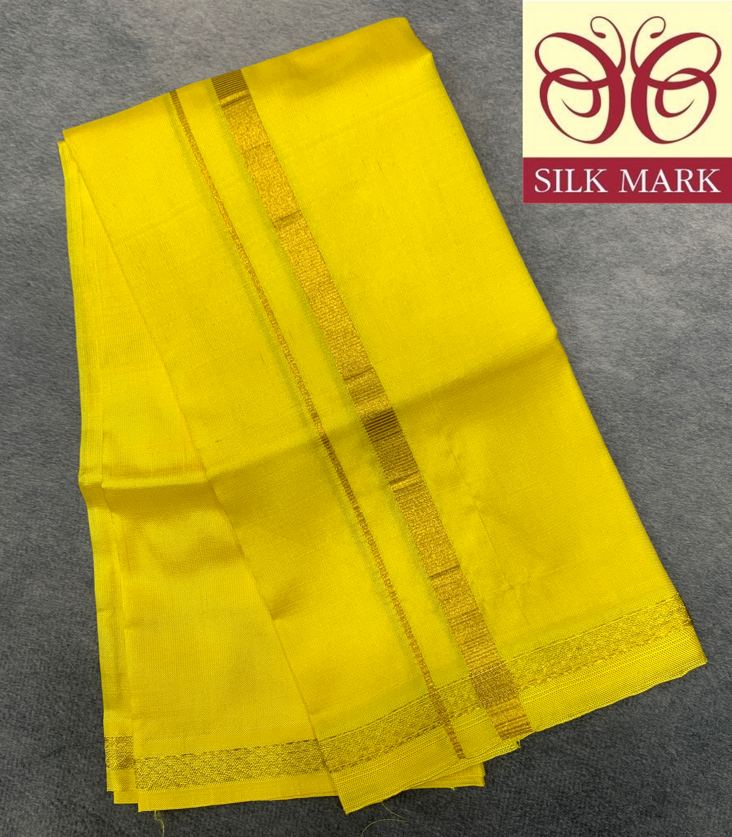 Silk Pooja Towel Yellow Colour