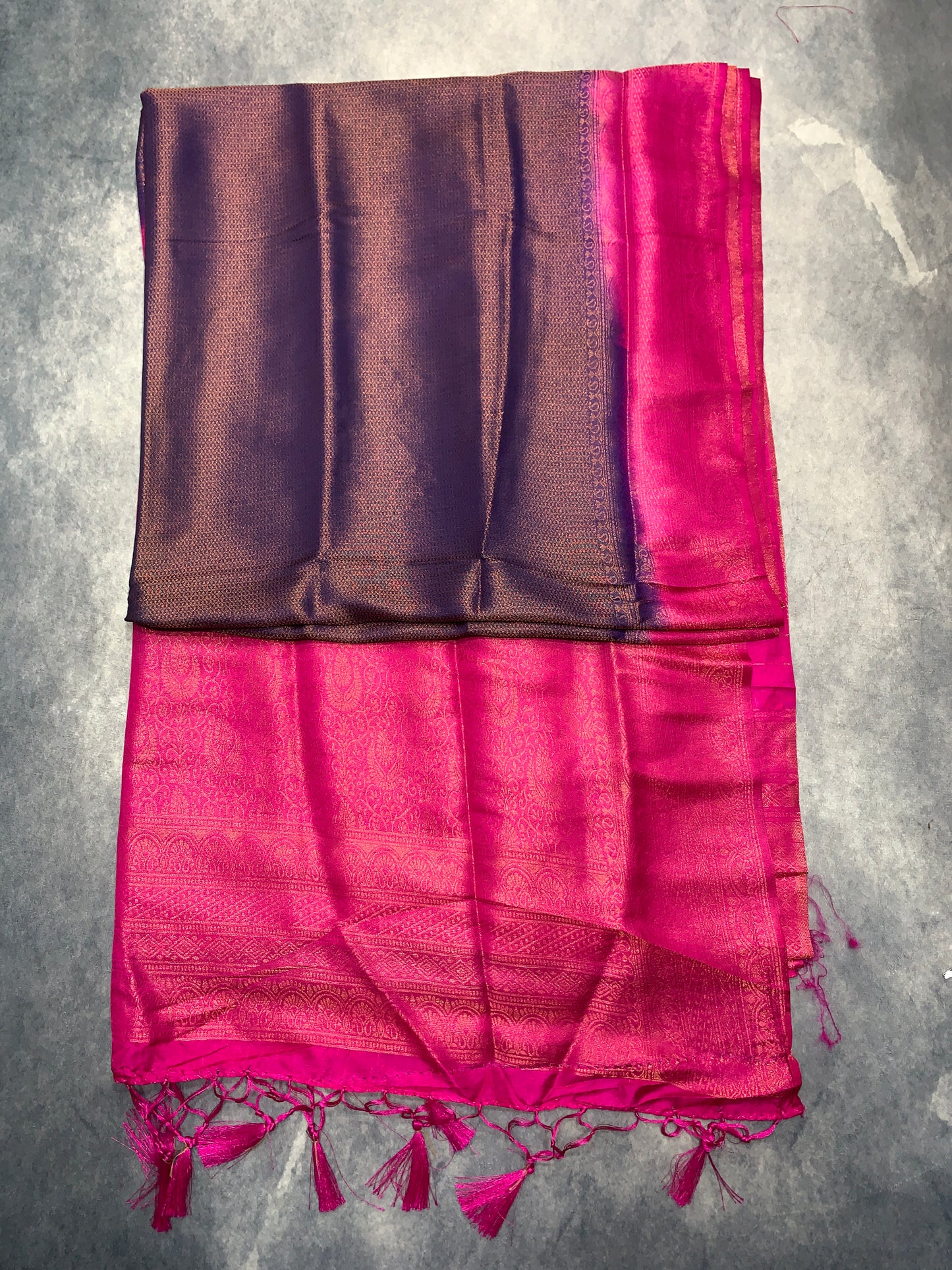 Soft Silk Saree Navy Pink Colour with Pink Colour Pallu