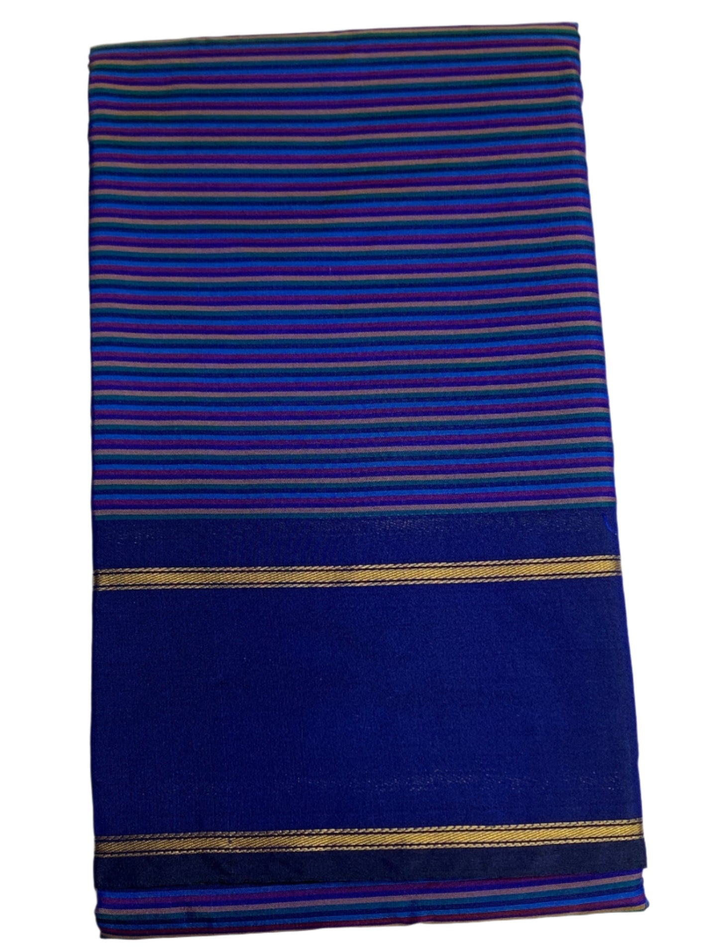 Arani Silk Saree Multi Colour with Ink Blue Colour Border