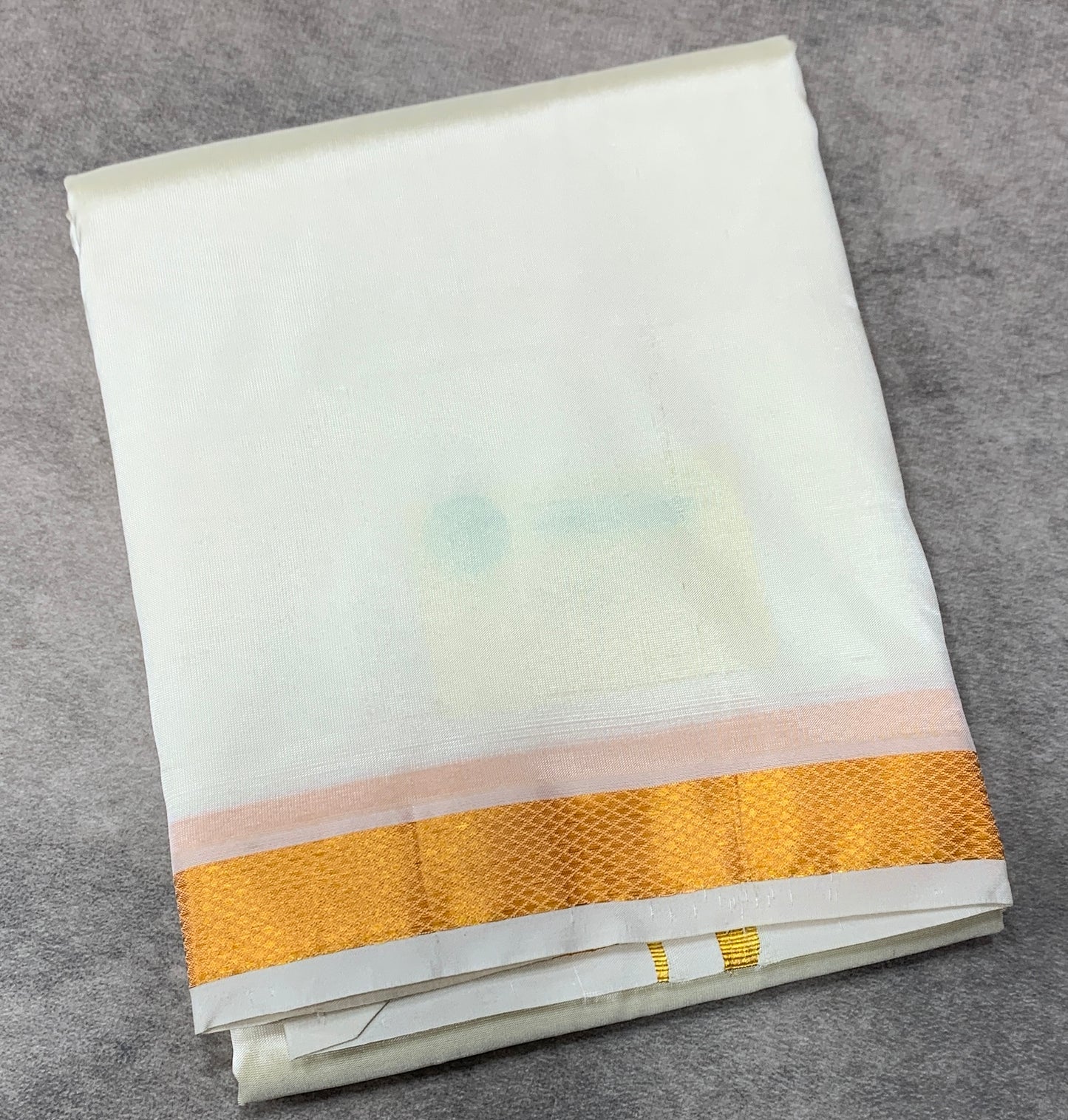 Art Silk Dhoti 8 Mulam Cream Colour Small Border