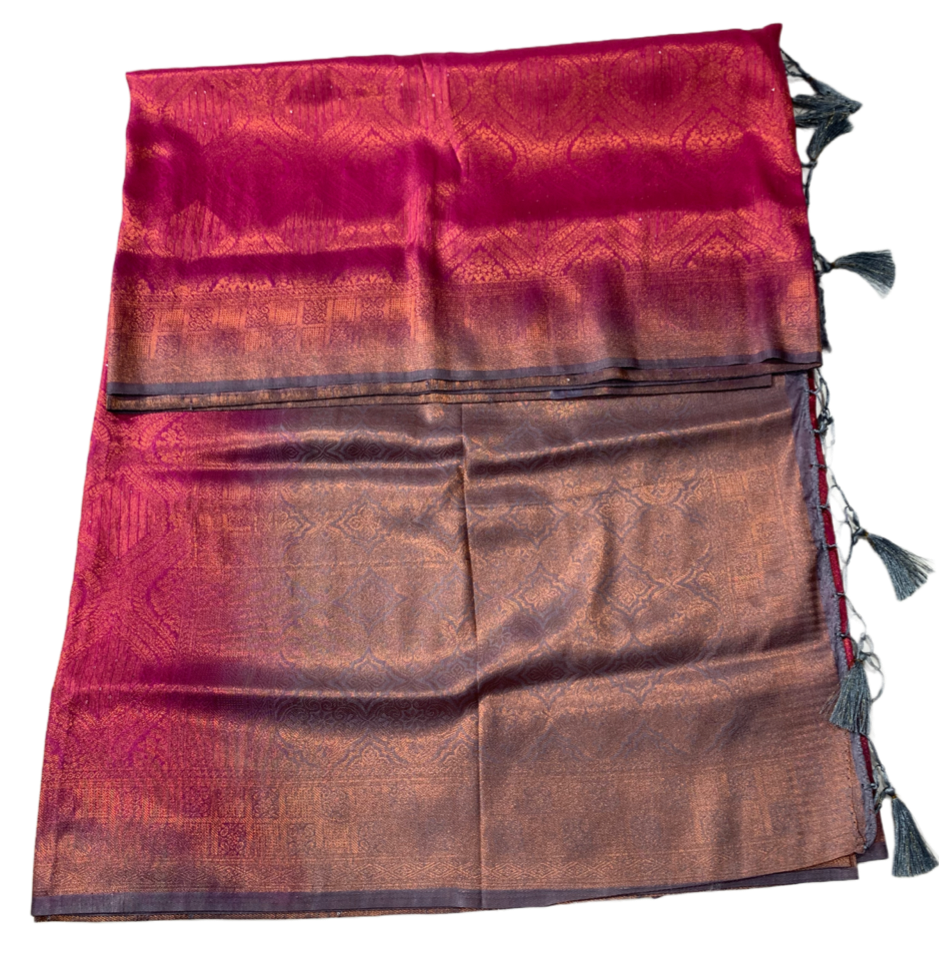 Soft Silk Saree Pink Colour with Jamiki Work.
