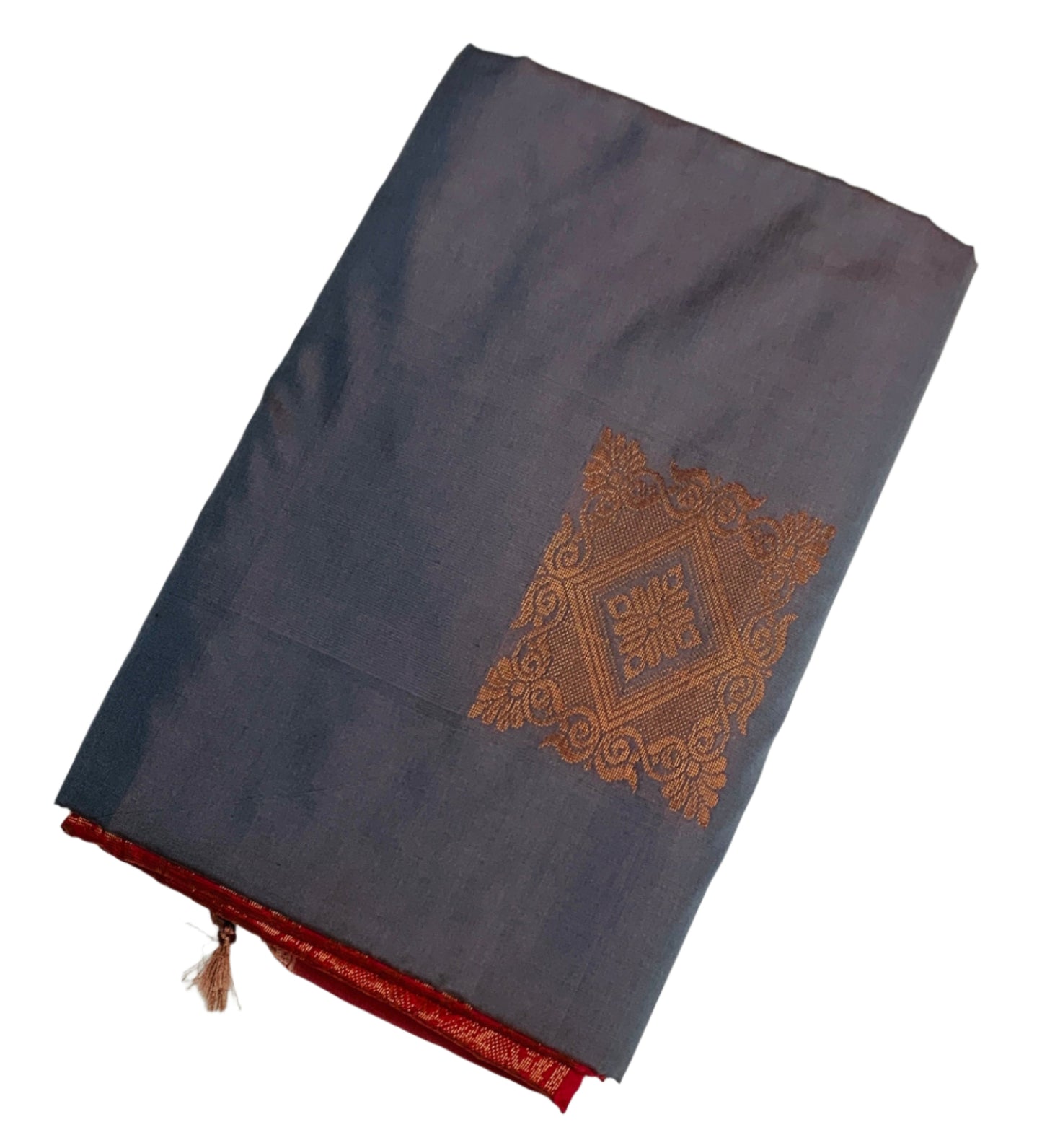 Soft Vegan Silk Saree Gray Colour with Border less