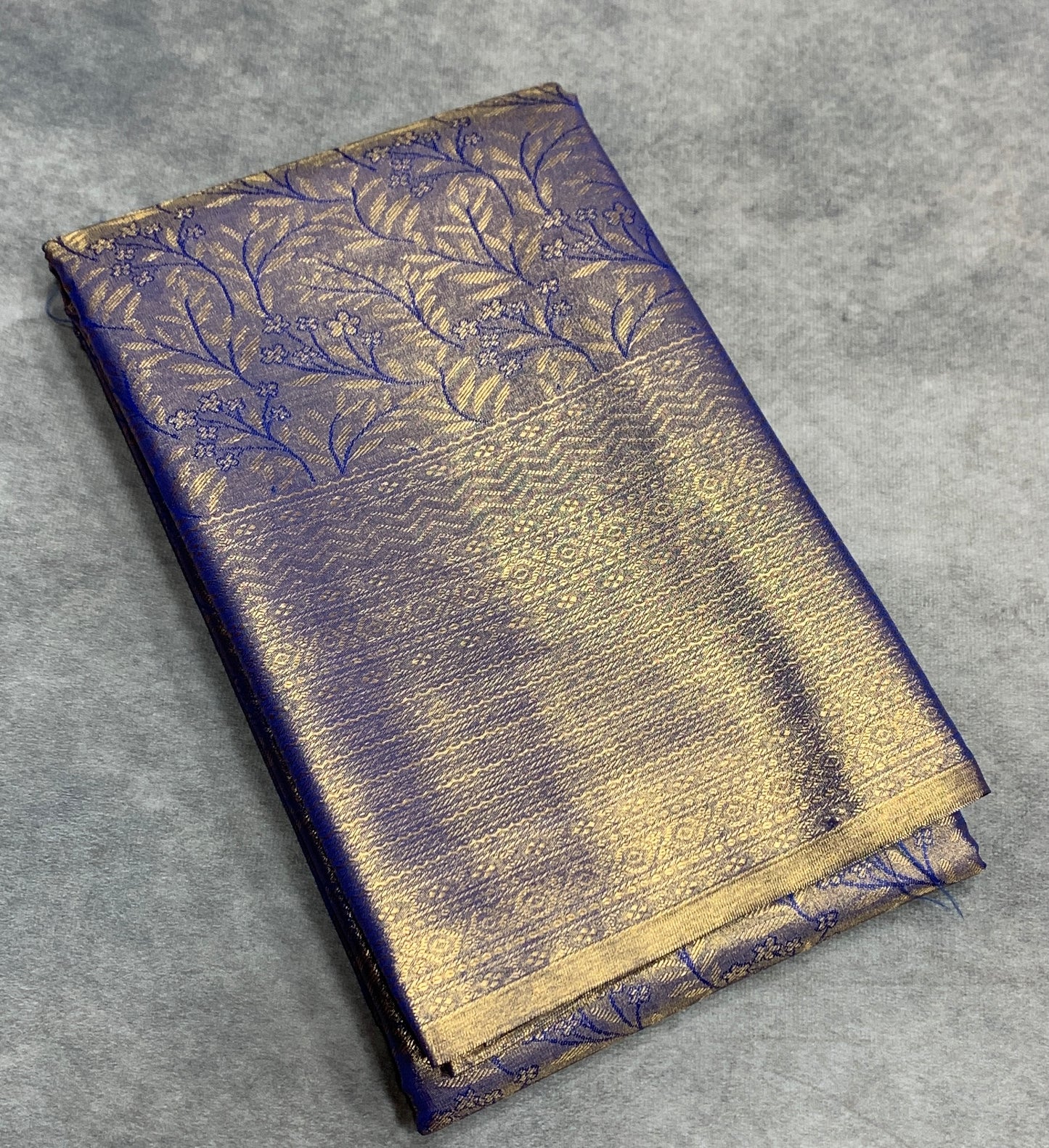 Fancy Tissue Saree Blue Colour with Self Design Border