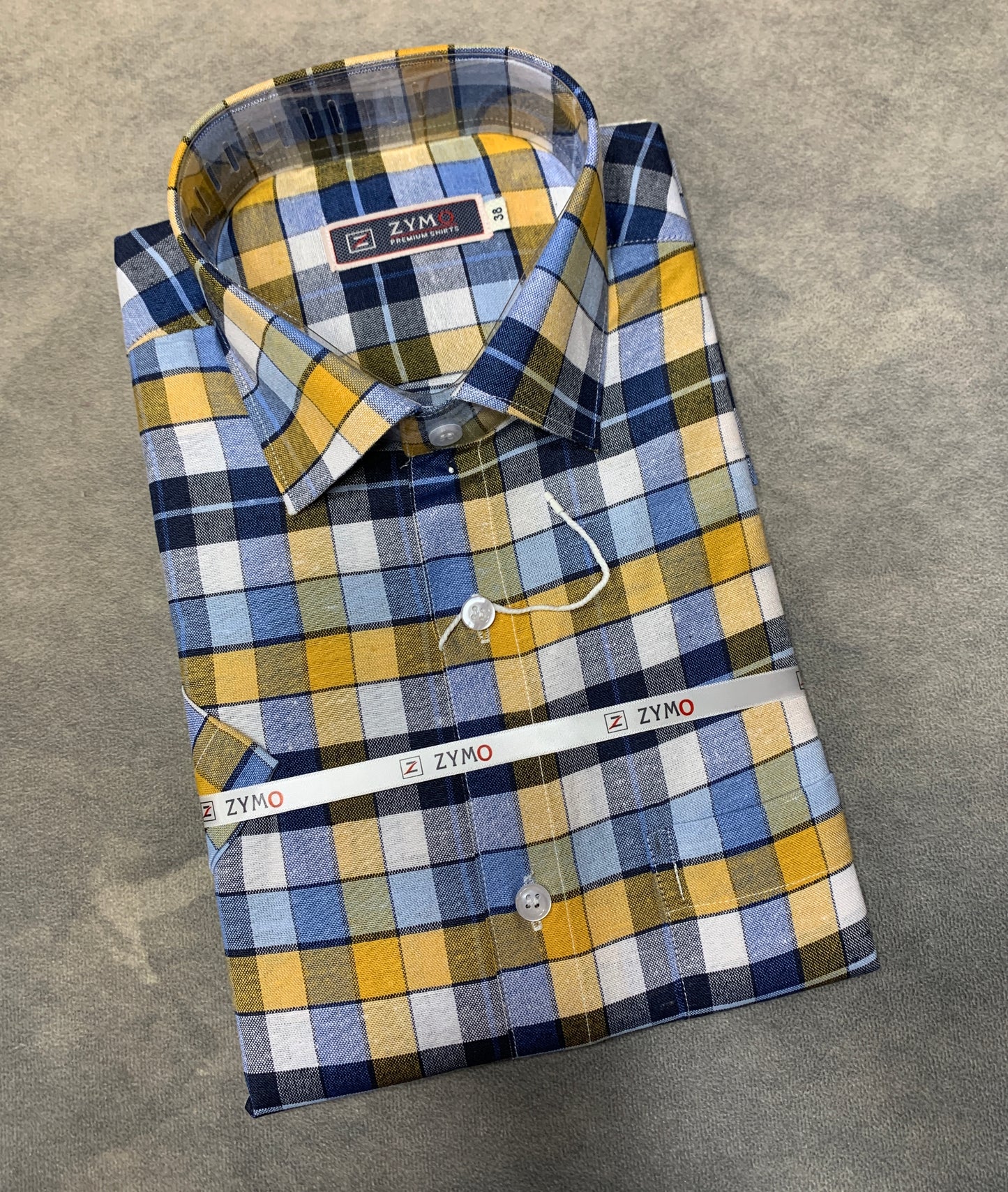 Half Sleeve 3 Colour Mixed Shirt with Checked Pattern