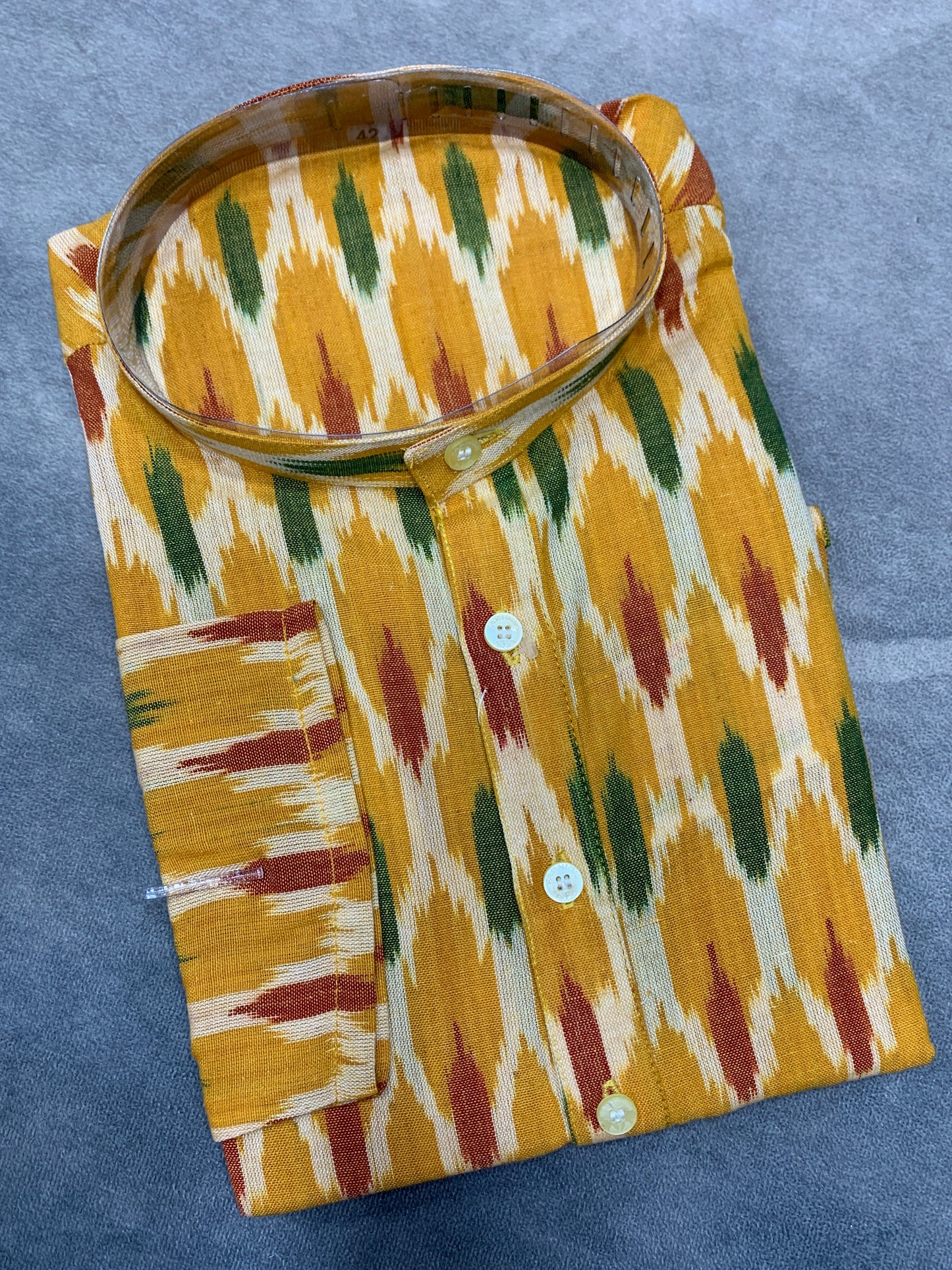 Full Sleeve Long Length Casual Kurta Yellow Colour