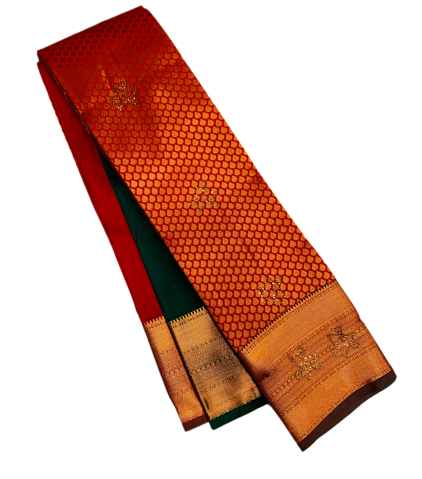 Vegan Silk Saree Maroon Colour with Copper Border