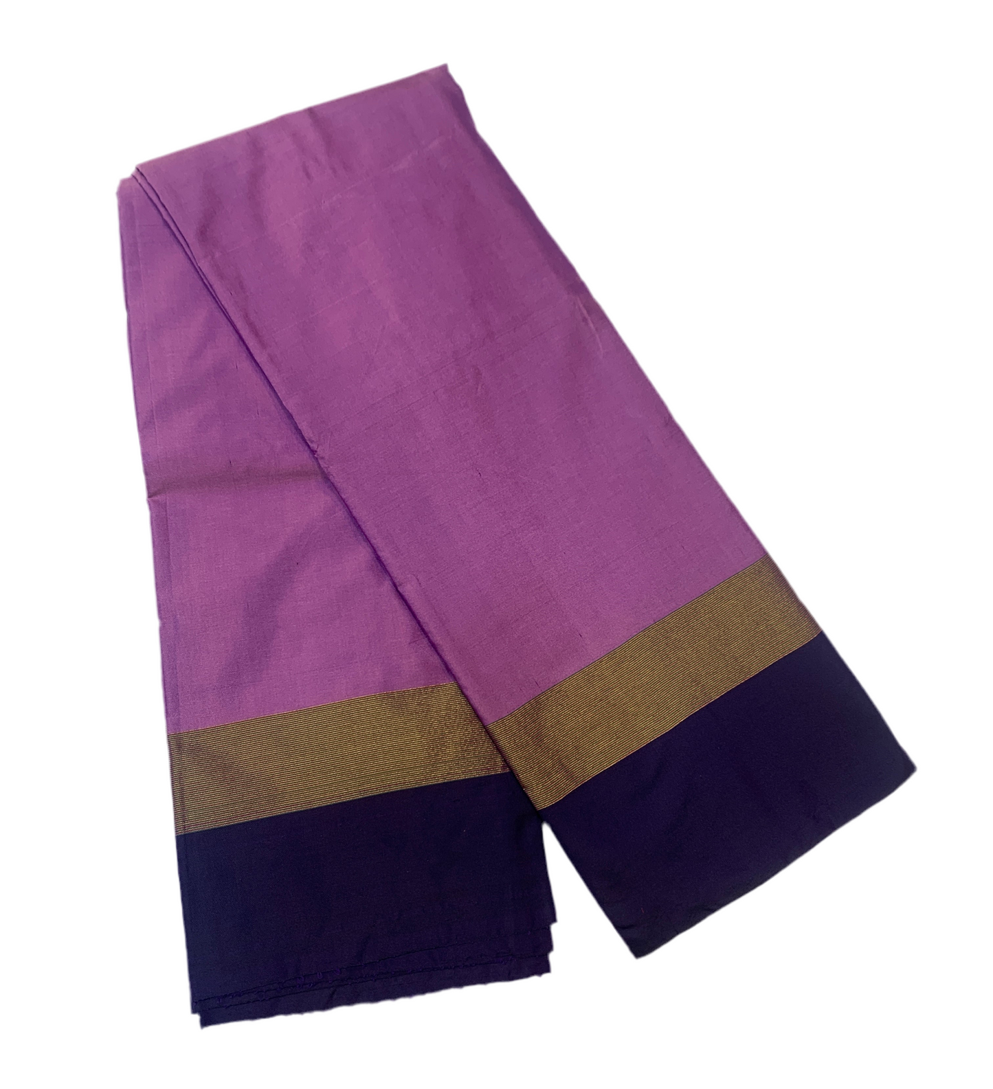 Arani Silk Saree Dark Lavender Colour with Navy Blue Border