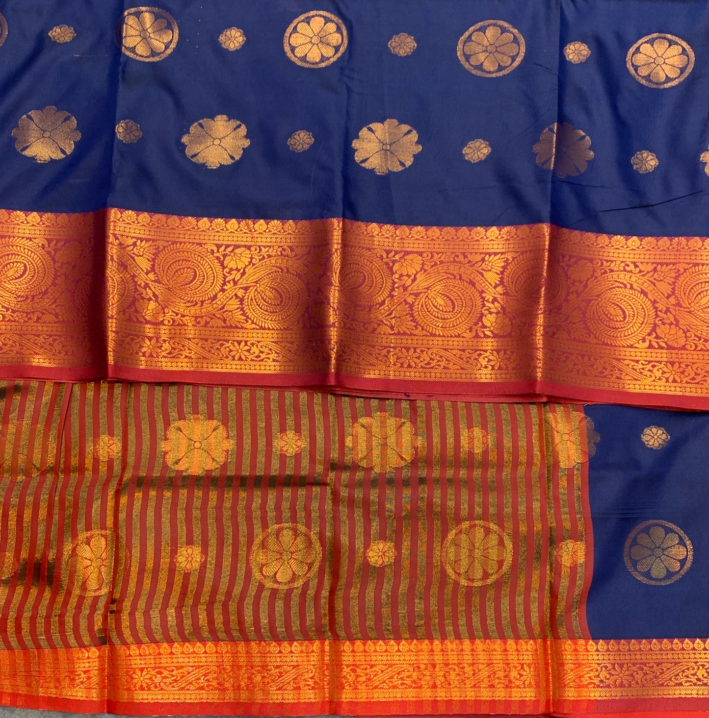 Soft Silk Casual Saree Blue Colour with Maroon Border