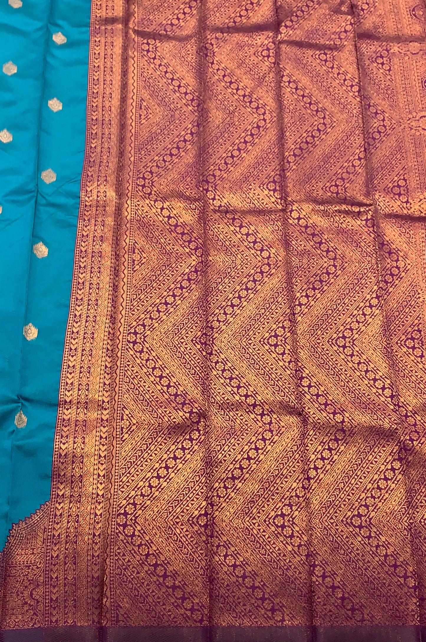 Art Silk Saree Sky Blue Colour with Magenta Border