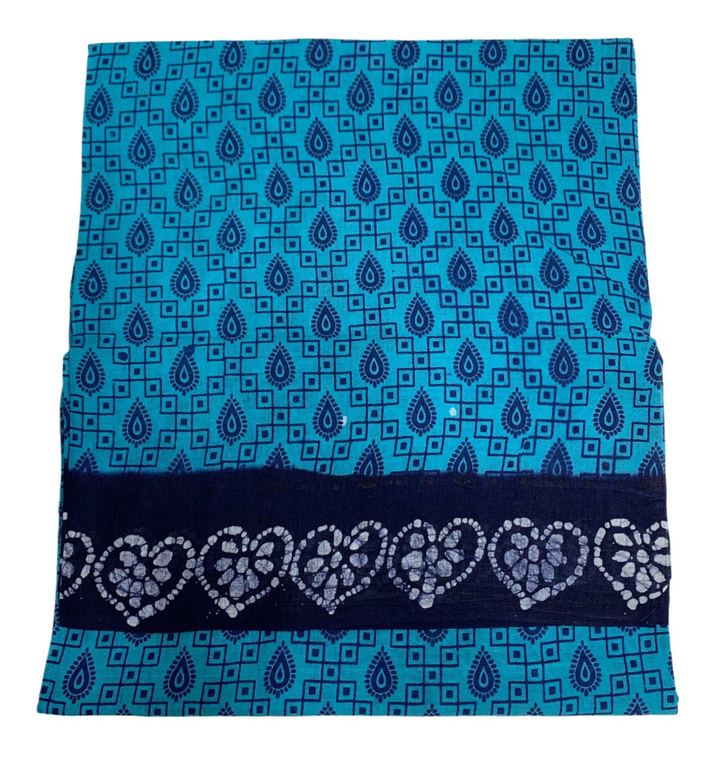Chettinad Sungudi Cotton Sky Blue Colour with Navy Blue Colour Border
