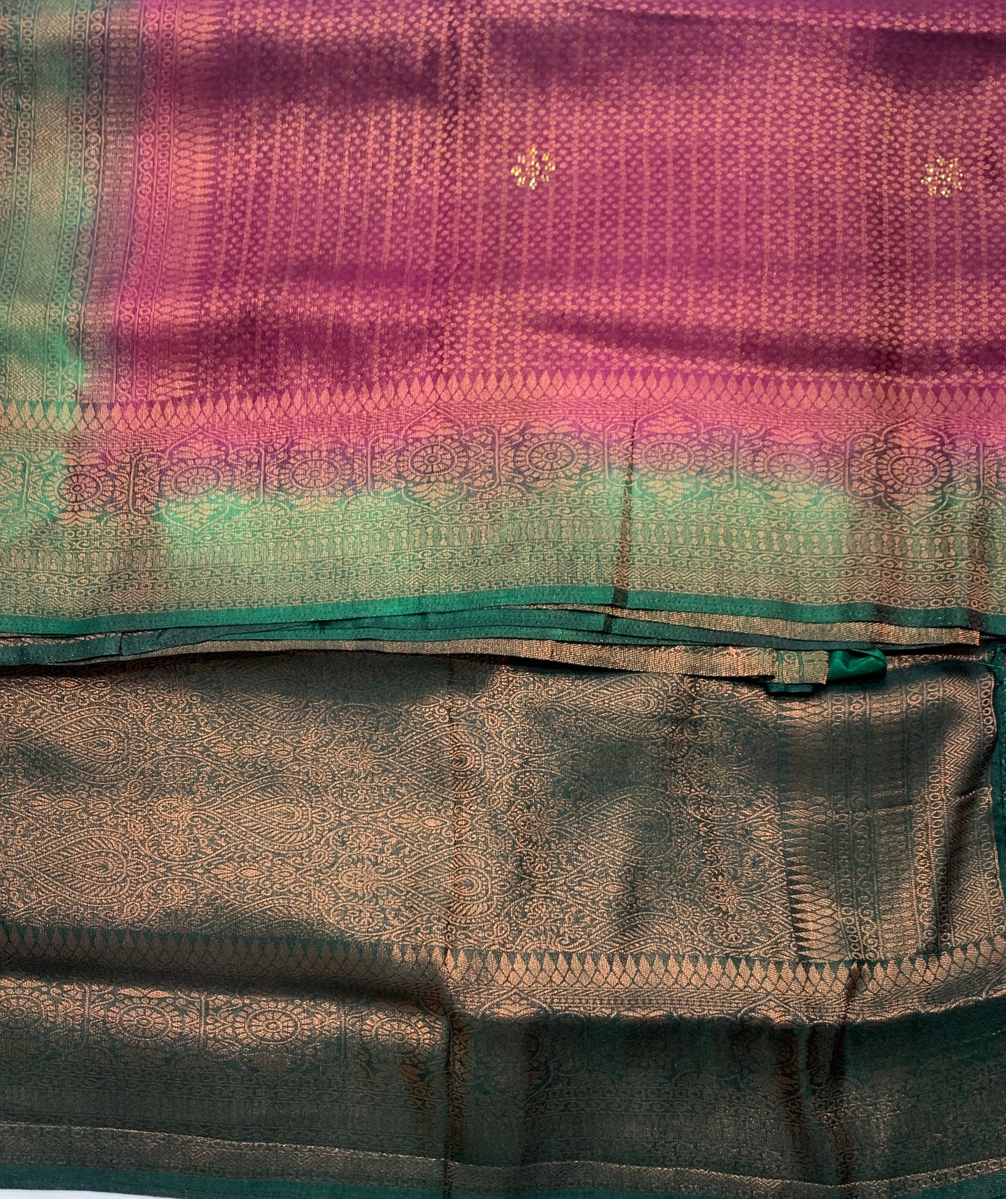 Soft Silk Saree Brown Colour with Green Pallu