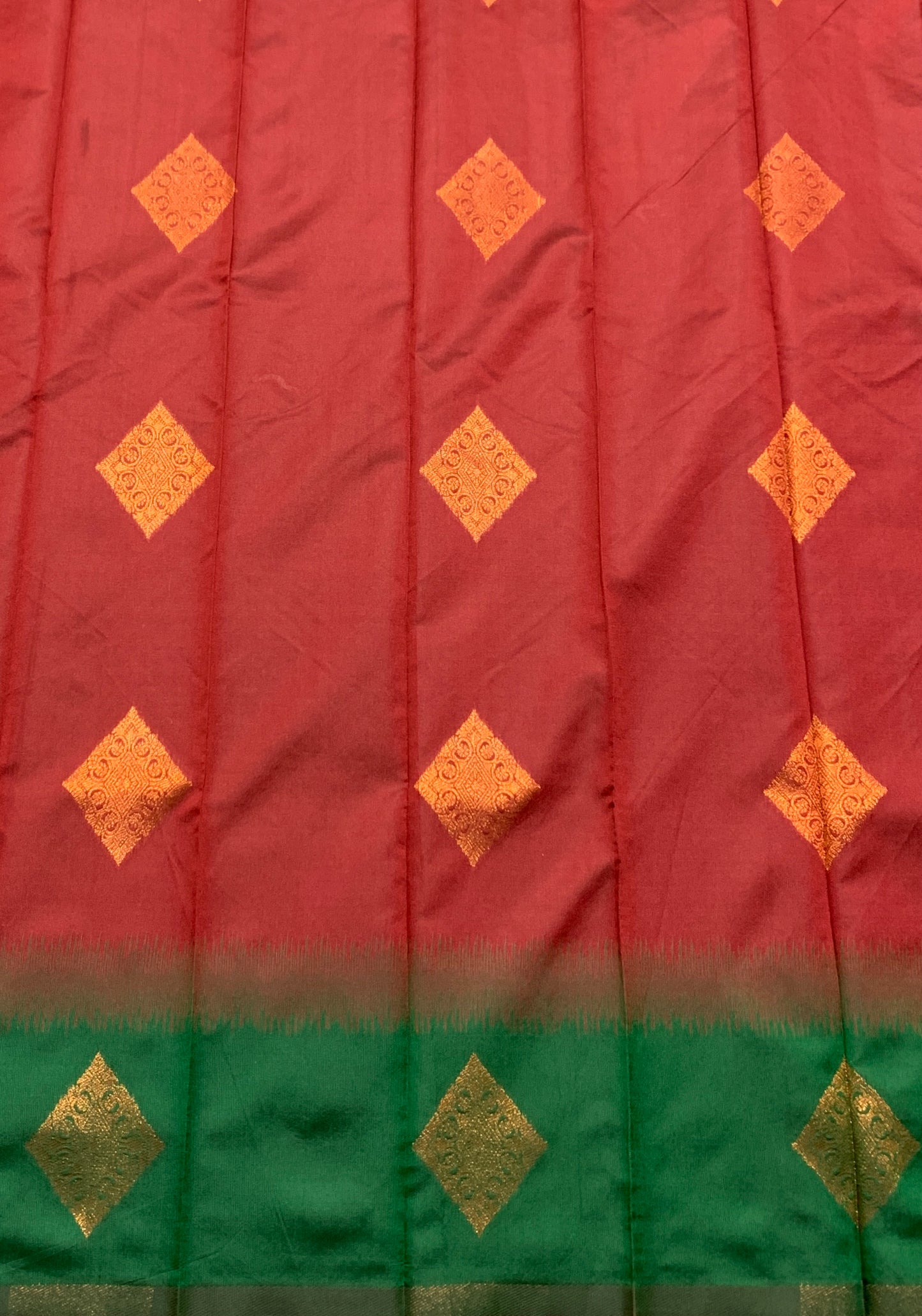 Art Silk Saree Maroon Colour with Green Border