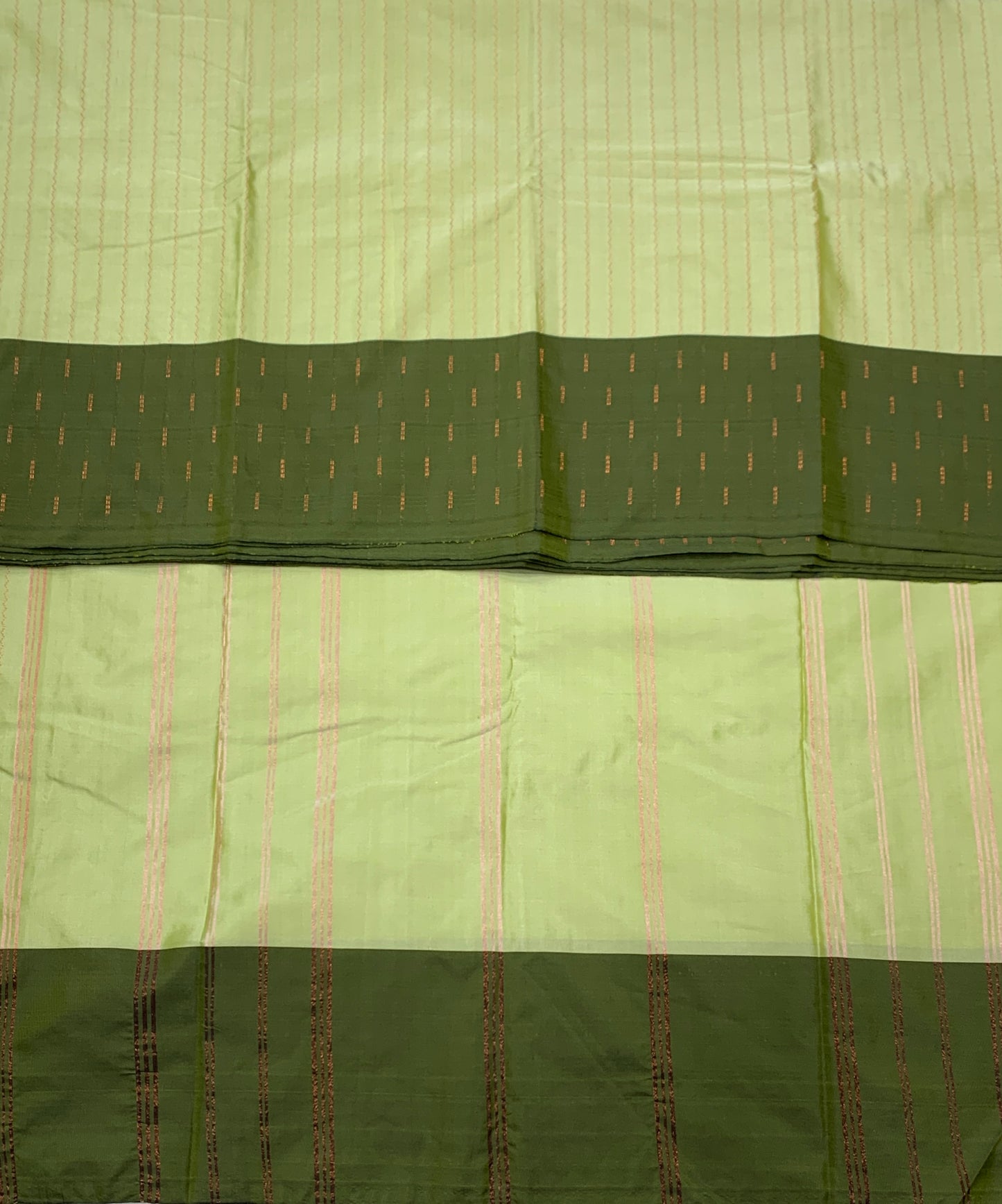 Arani Silk Saree Pista Green Colour Olive Green Border
