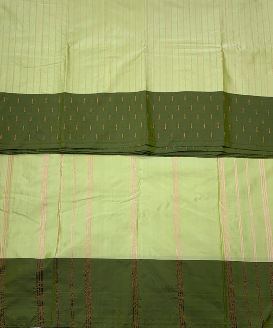 Arani Silk Saree Pista Green Colour Olive Green Border
