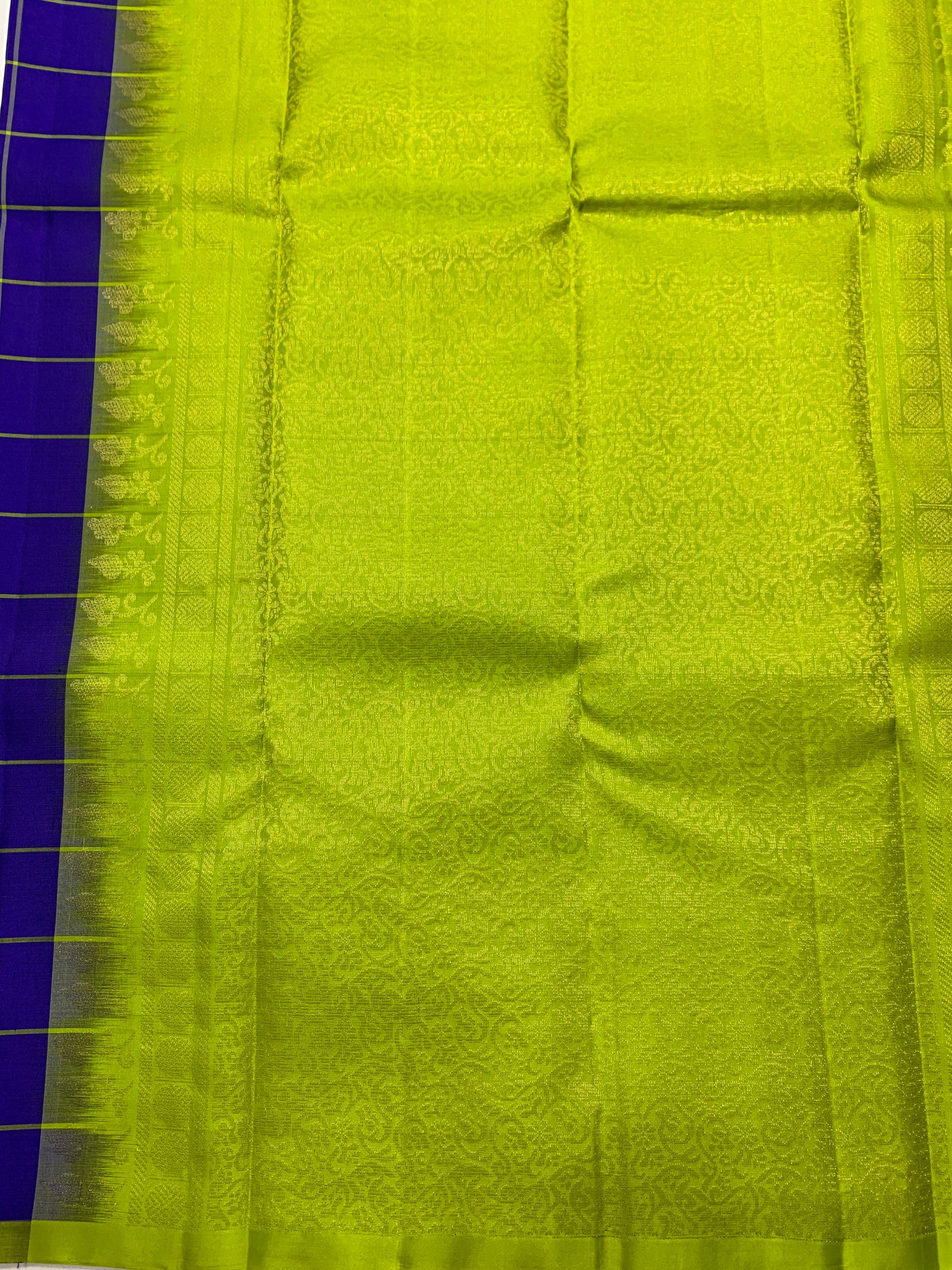 Pure Kanchipuram Silk Saree Blue Colour with BorderLess