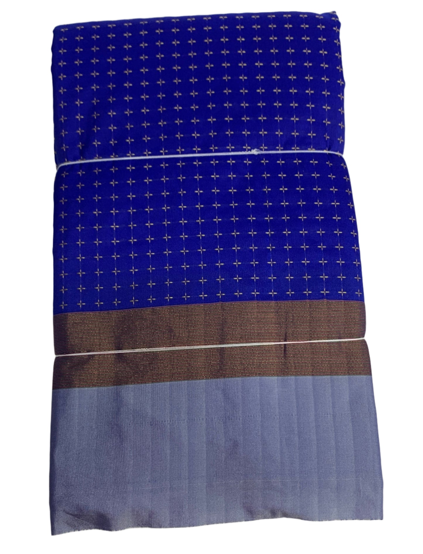 Arani Silk Saree Blue Colour with Sky Blue and Golden Border