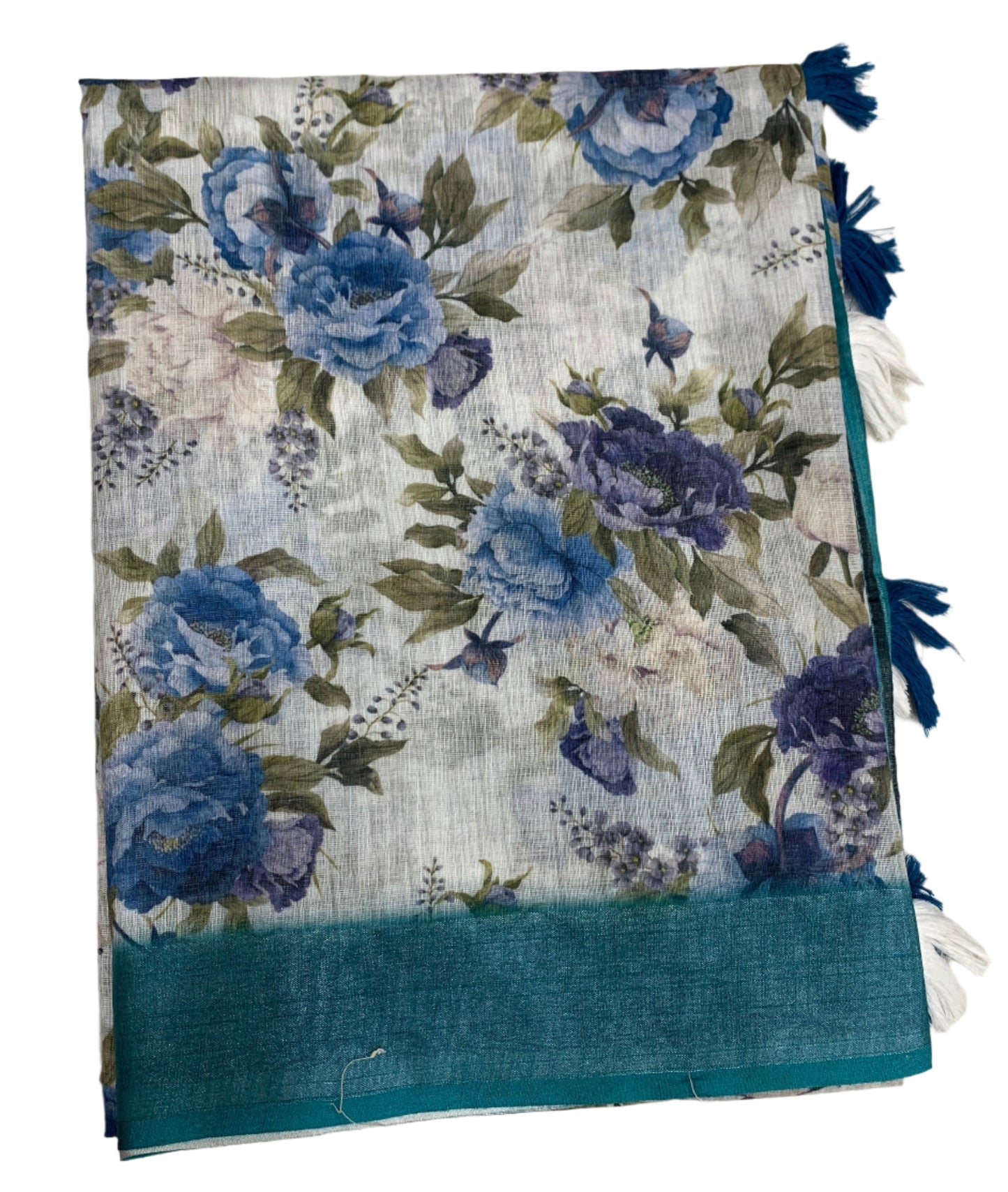 Jute Cotton Saree Off White Shade with Thread Border