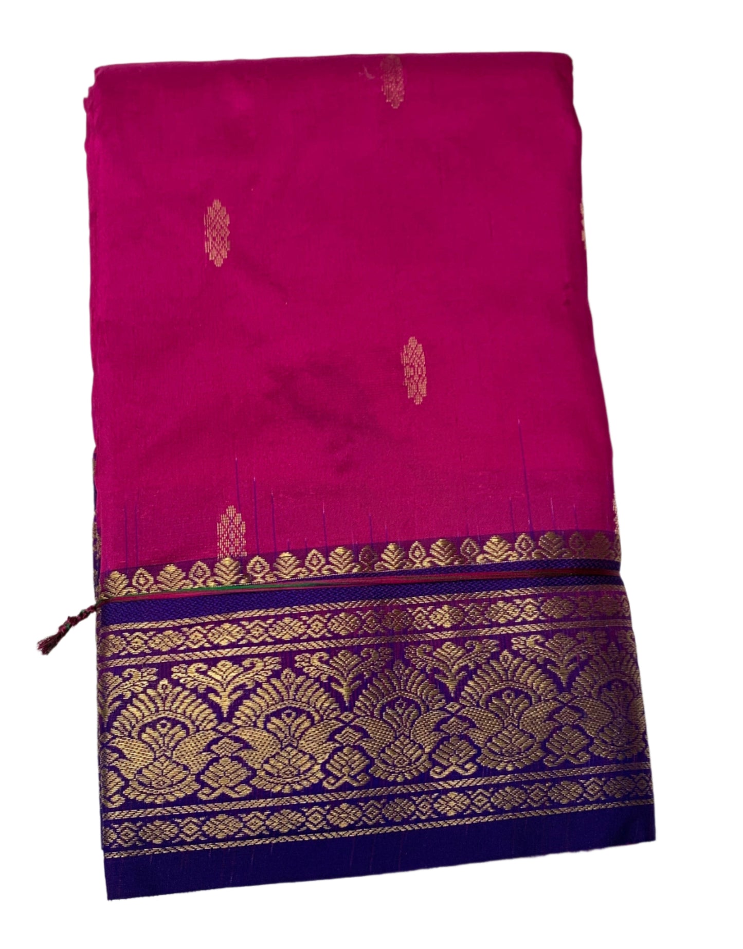 Pure Kanchipuram Silk Saree Pink Colour with Blue Border