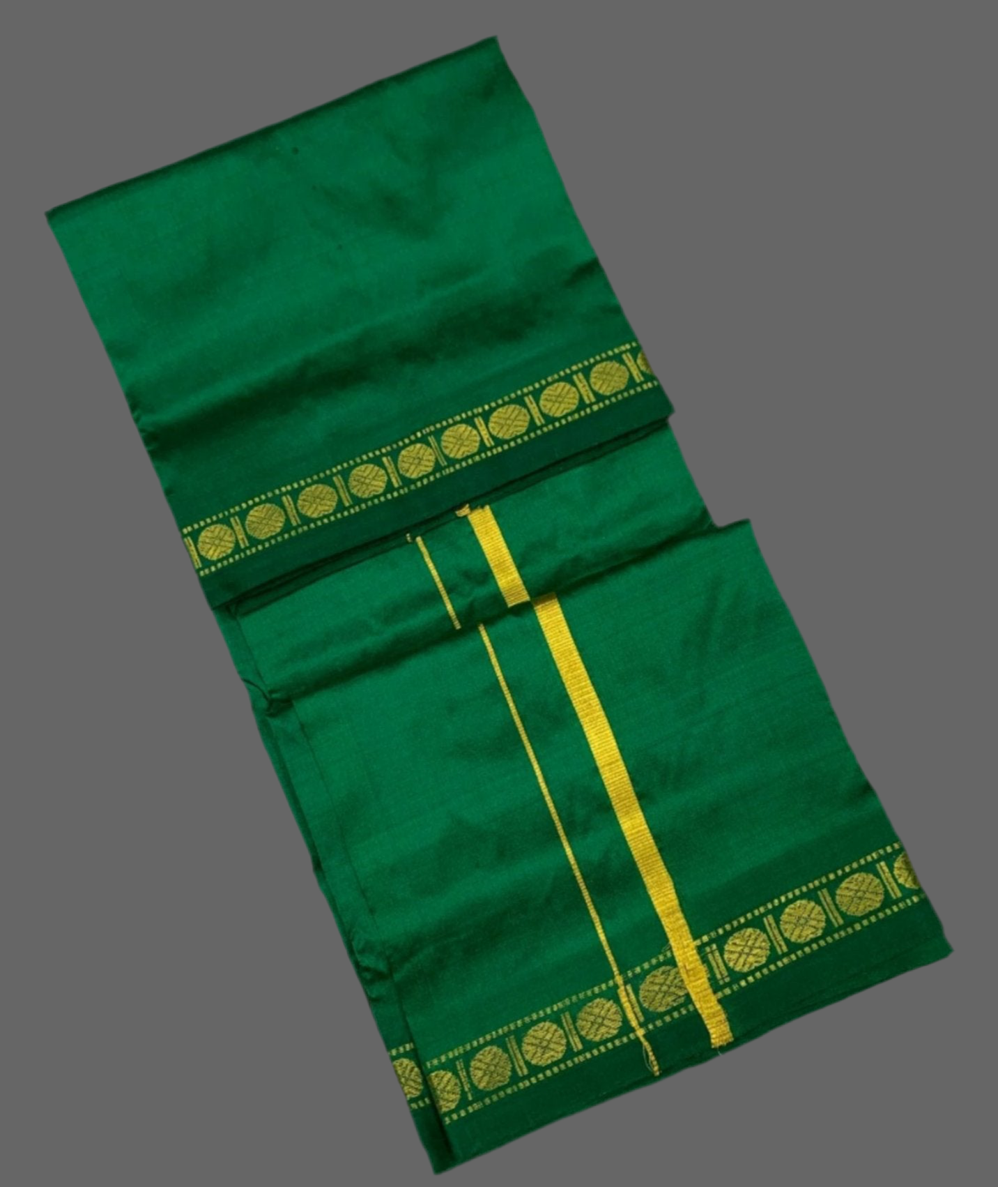 Silk Pooja Towel Green colour
