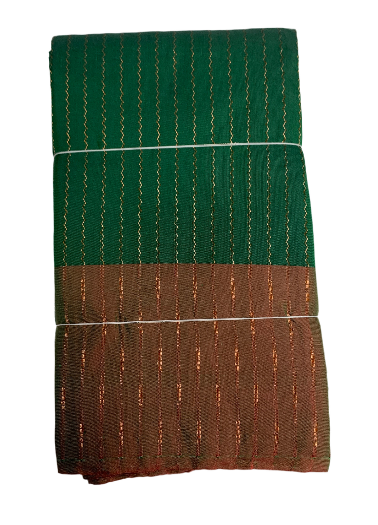 Arani Silk Saree Dark Green Colour with Brown Border