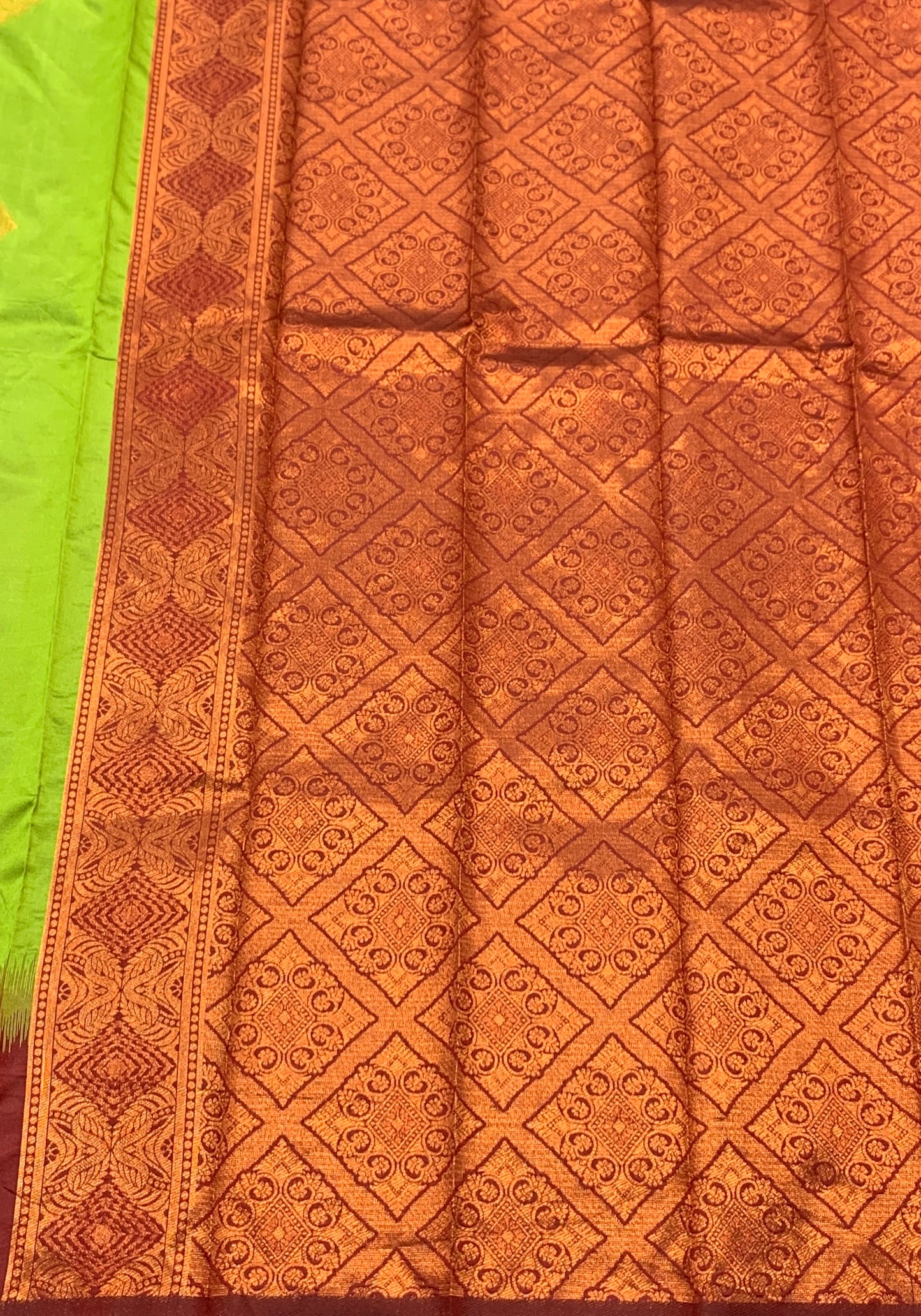 Light Green Colour Art Silk Saree with Maroon Border