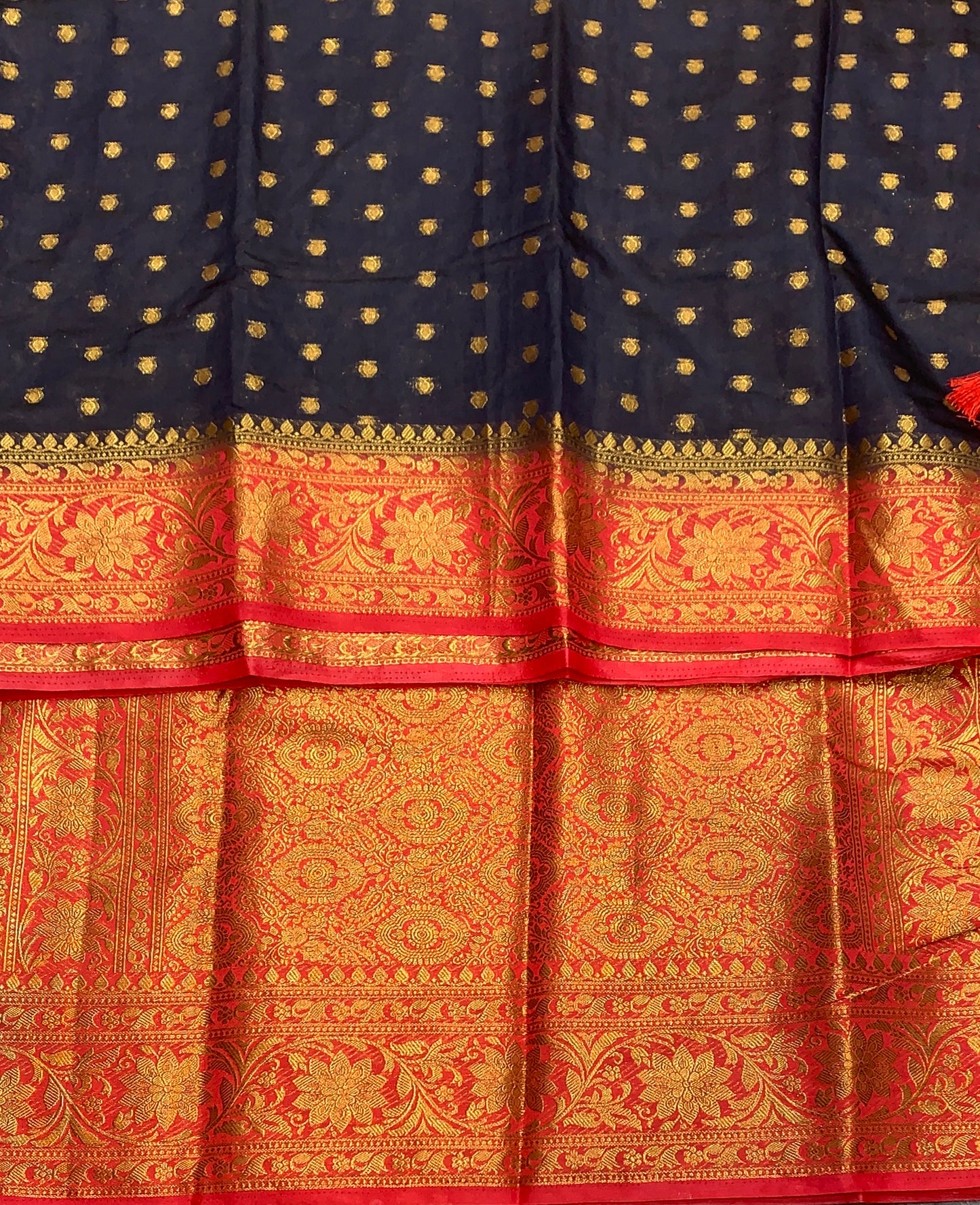 Crepe Saree Block Colour with Red Border