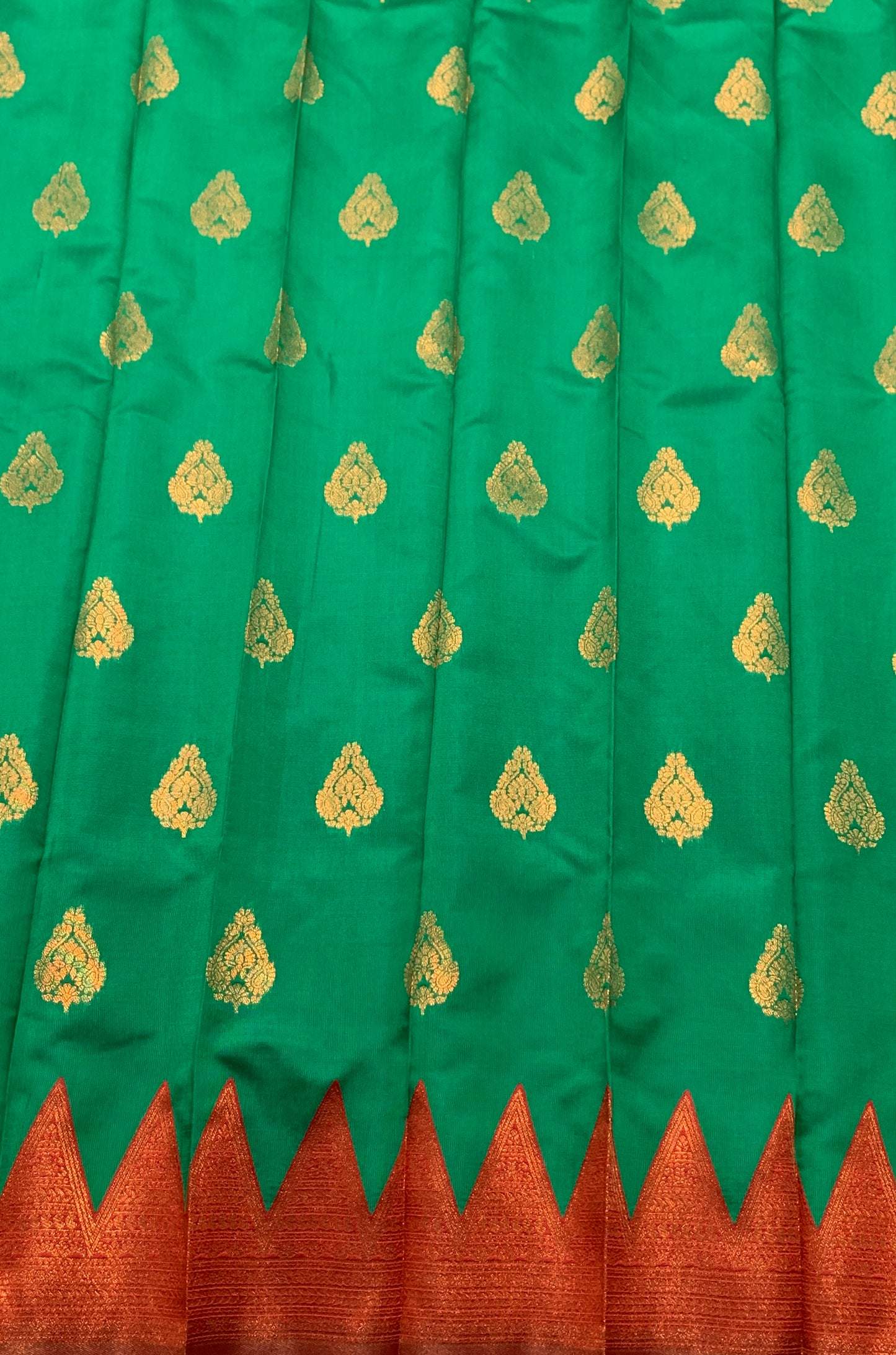 Art Silk Saree Light Green Colour with Maroon Border