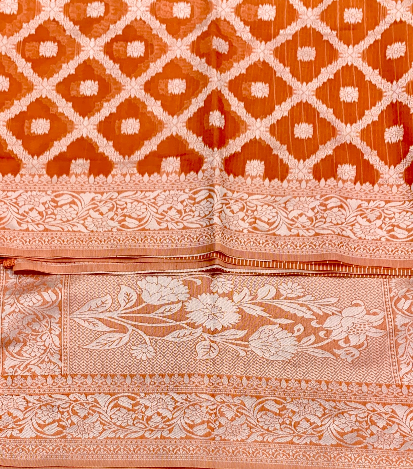 Banaras Katan Saree Brown Colour with Katan Work Border