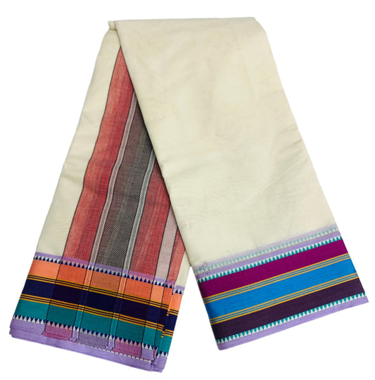 9X5 Cotton Unbleached Dhoti with Angavastram