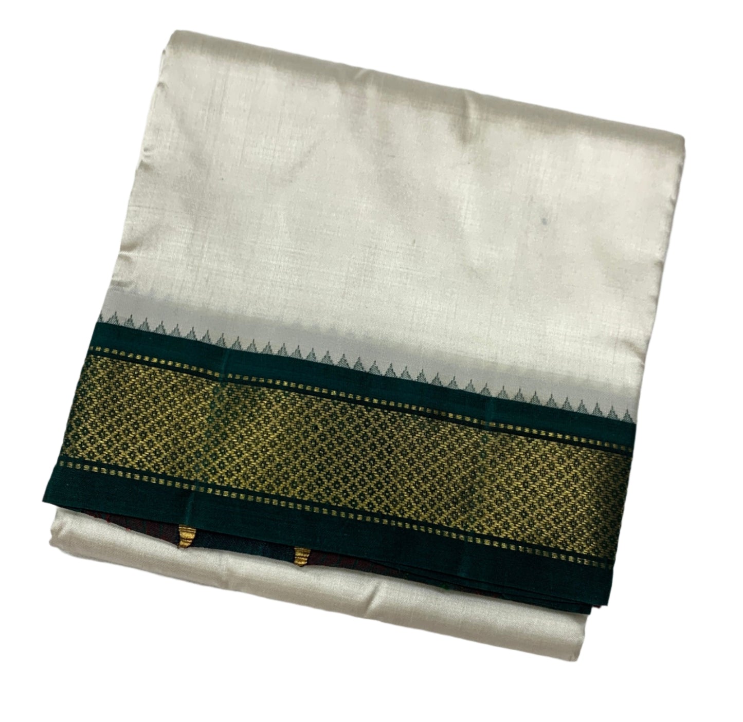 Silk Pooja Towel White Colour