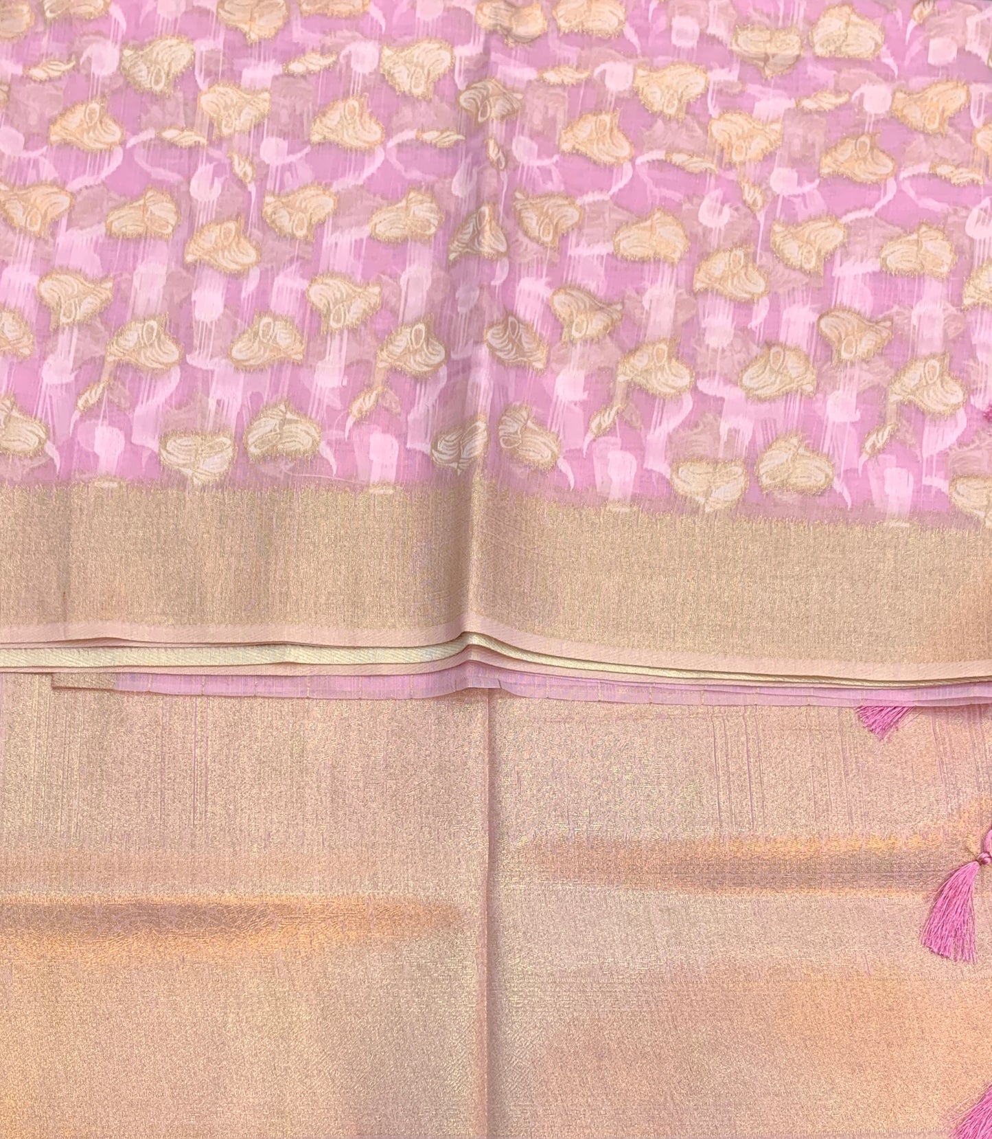 Banaras Katan Saree Lavender Colour with Katan Work Border