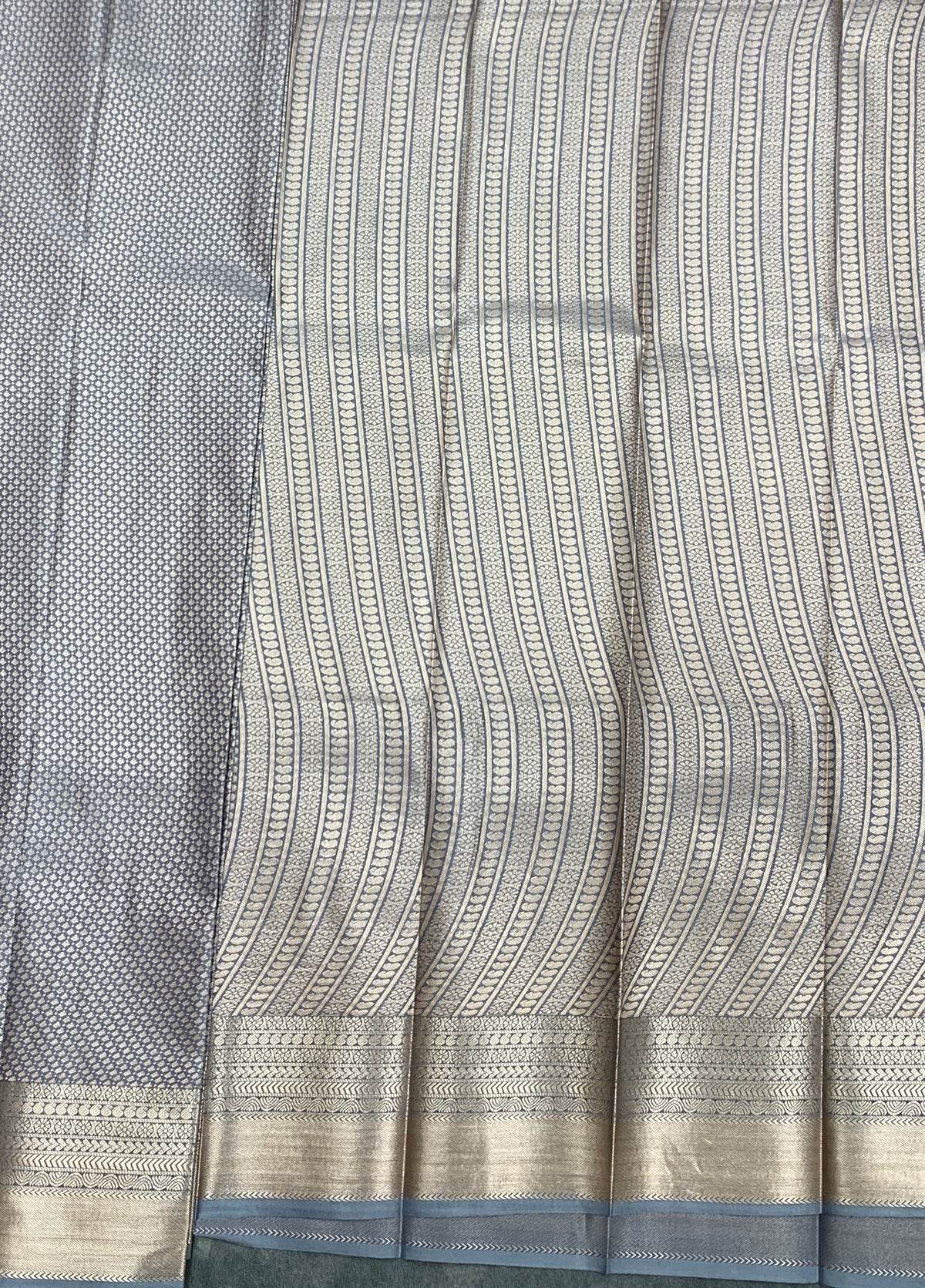 Fancy Tissue Saree Grey Colour with Self Design Border