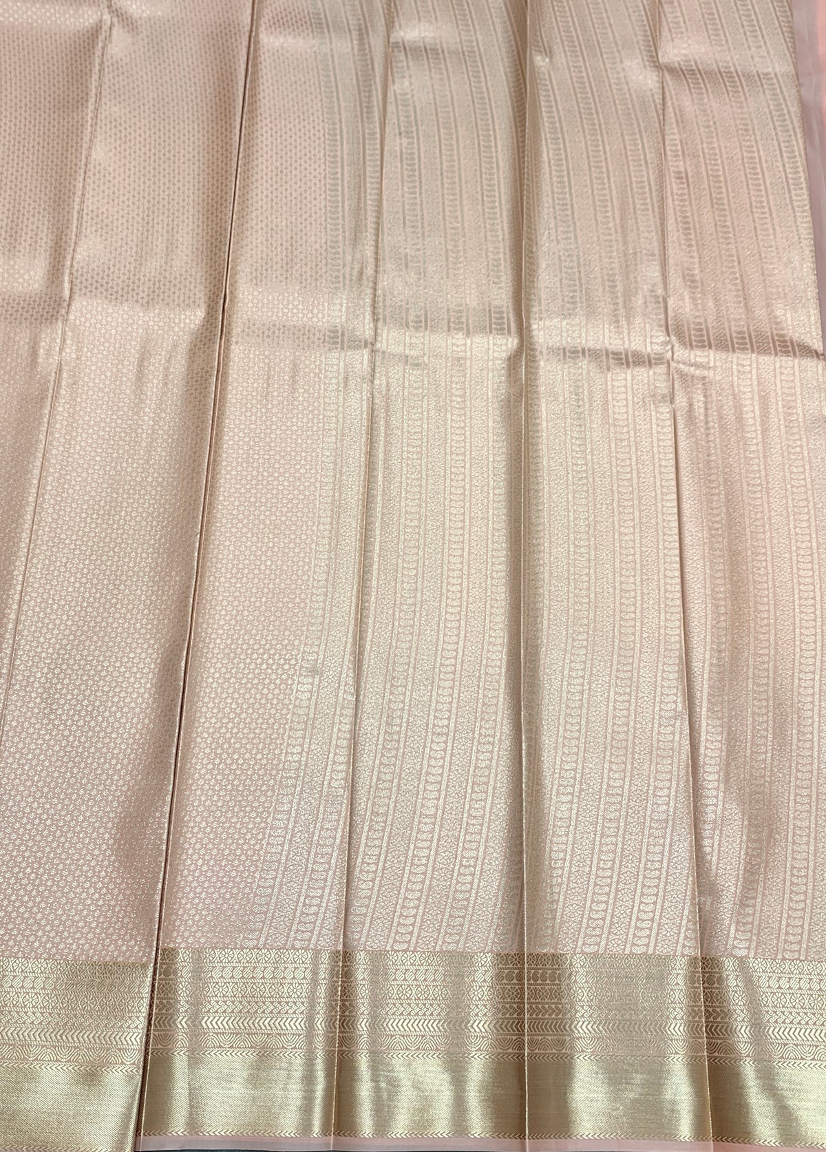 Fancy Tissue Saree Peach Colour with Self Design Border