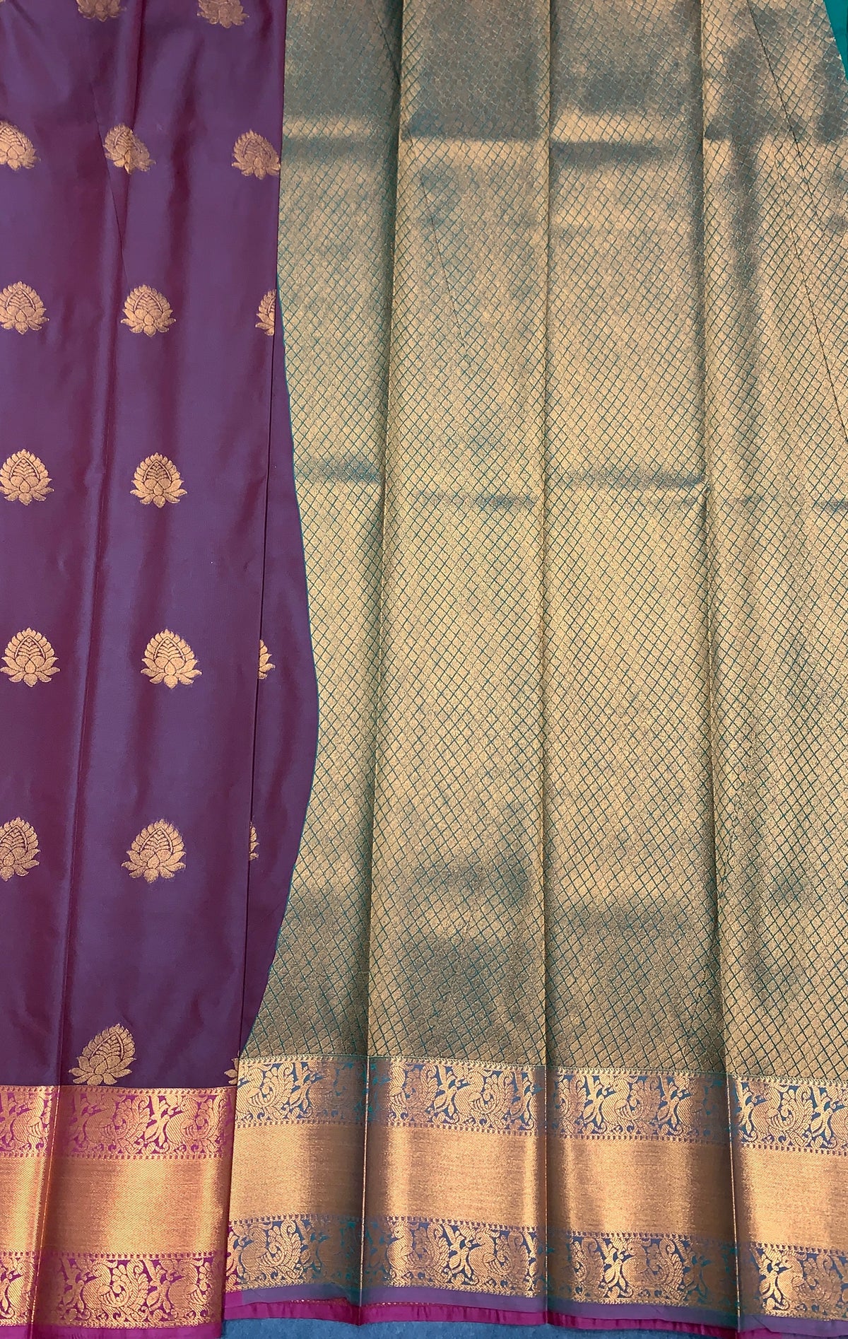 Soft Silk Casual Saree Brown Colour with Copper Zari Border