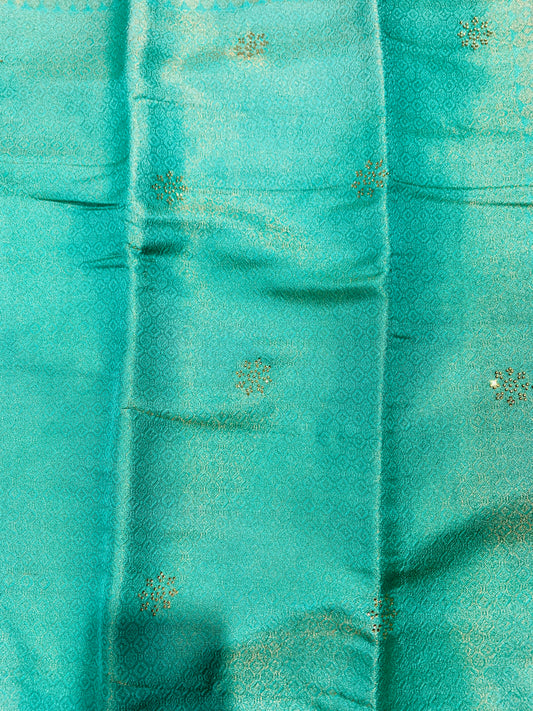 Soft Silk Saree Light Green Colour with Pink Pallu