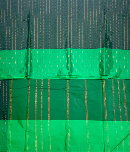 Arani Silk Saree Green Colour with Light Green Border